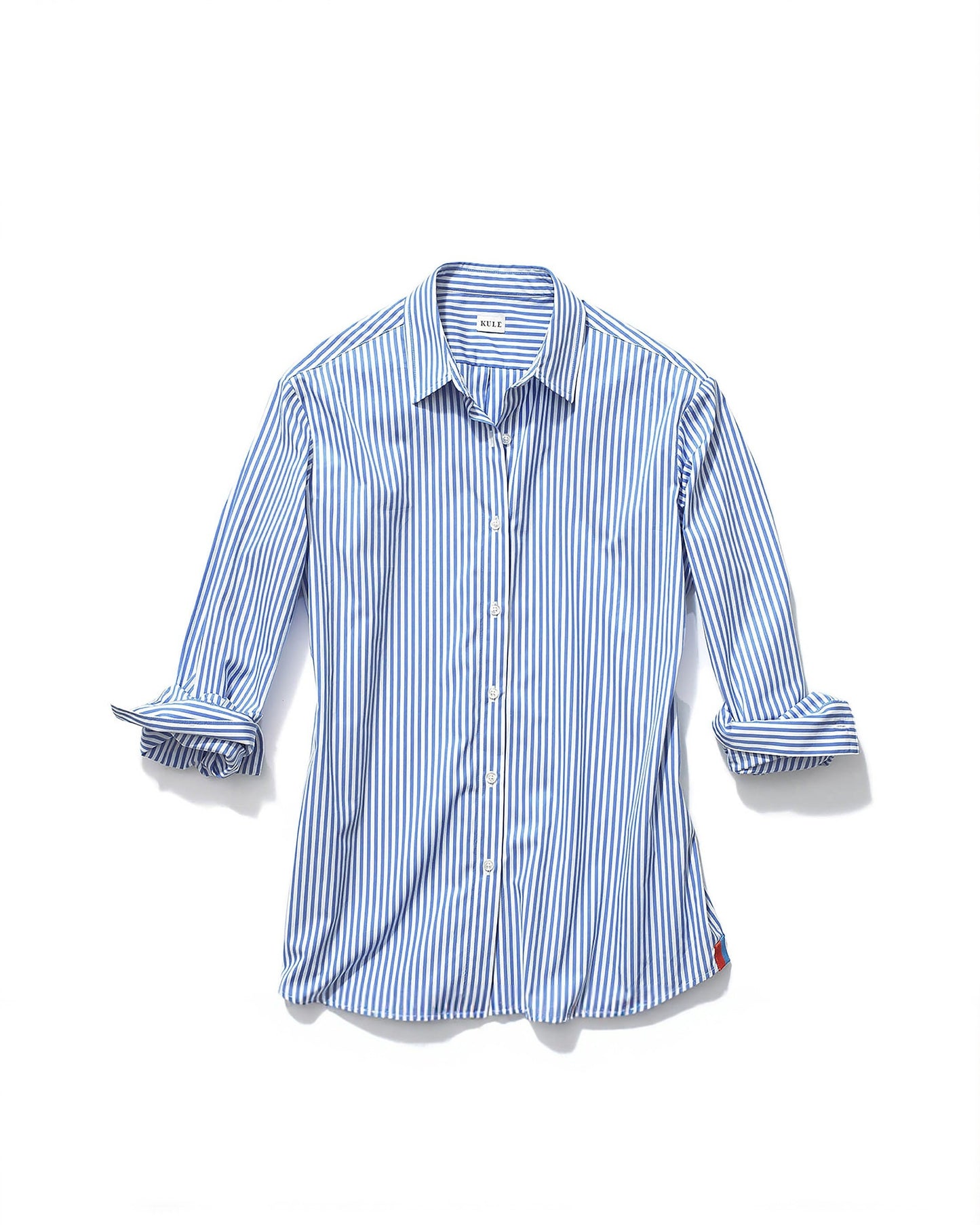 The Hutton Oversized Shirt - White/Royal Blue