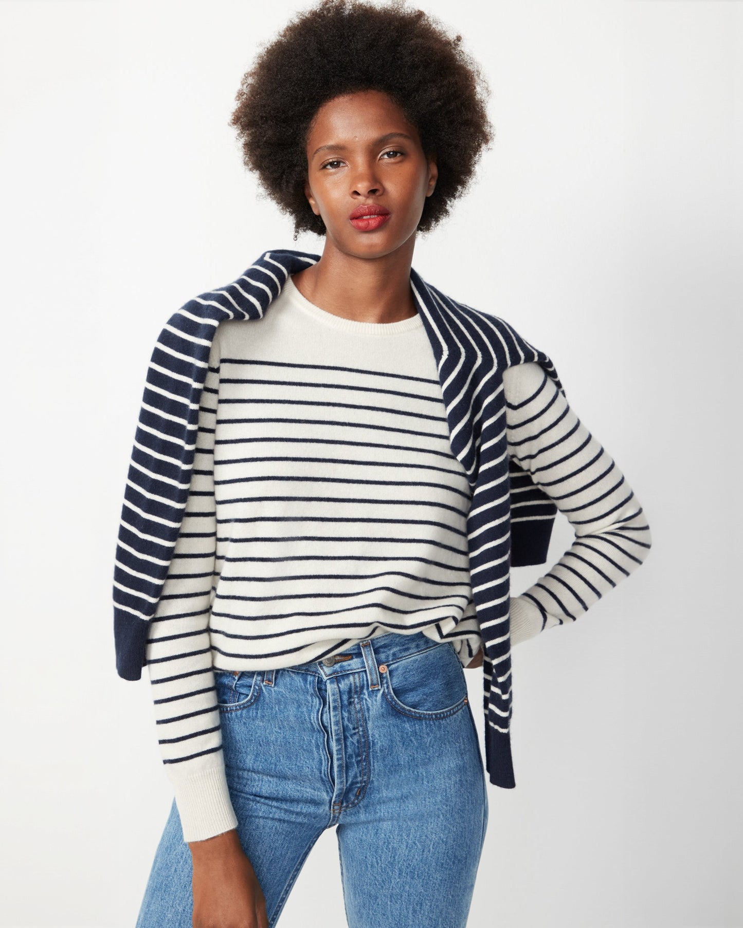 The Betty - Cream/Navy