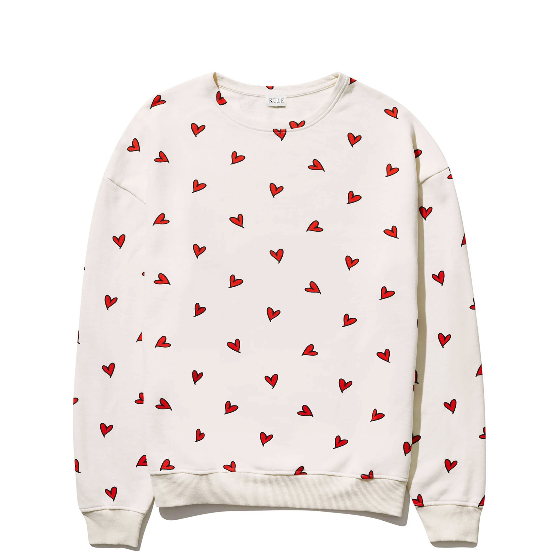 The Oversized All Over Heart Sweatshirt - Cream/Red – KULE