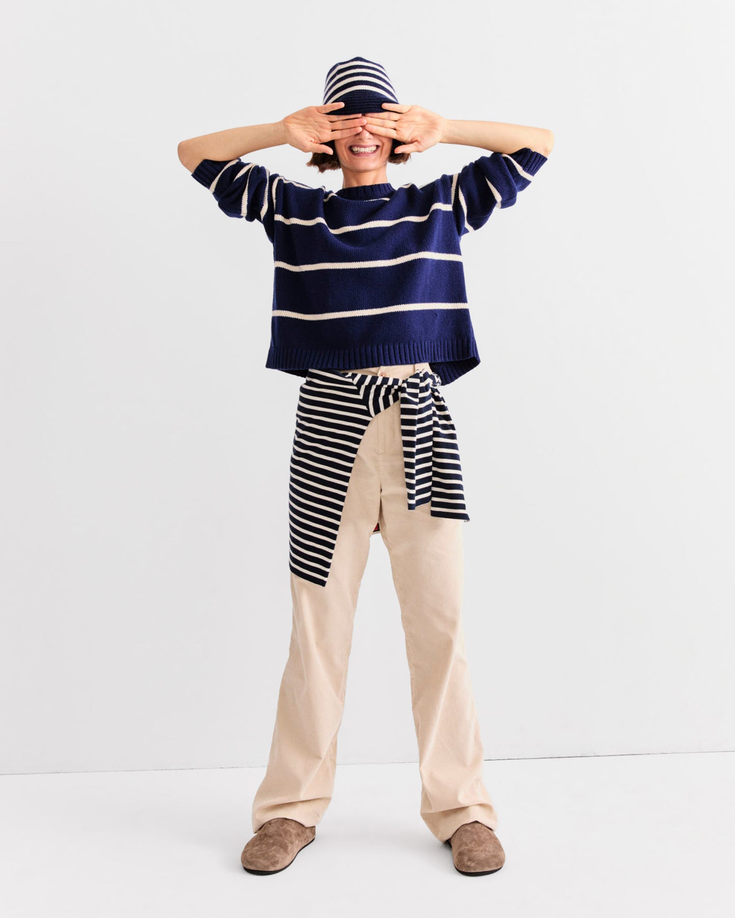 The Lena - Navy/Cream