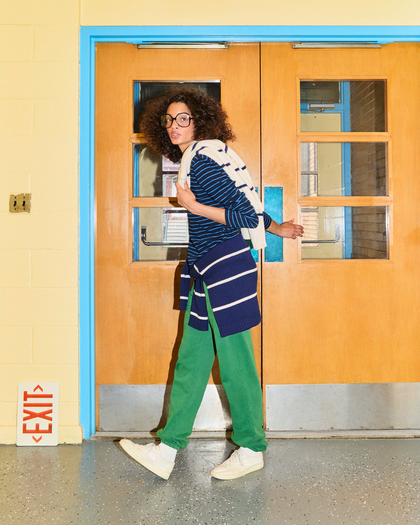 The Modern Long - Navy/Royal Pinstripe