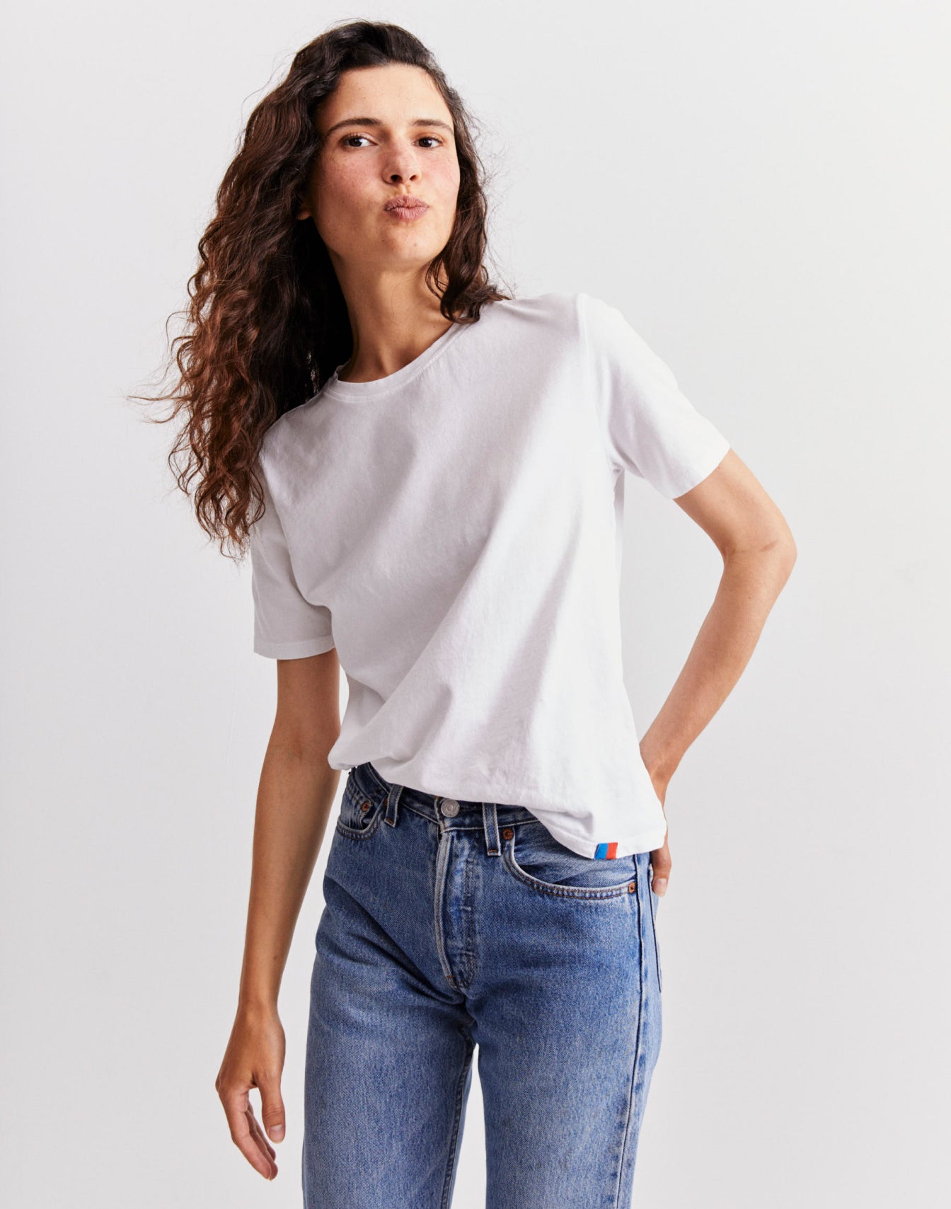 Model wearing The Modern - White