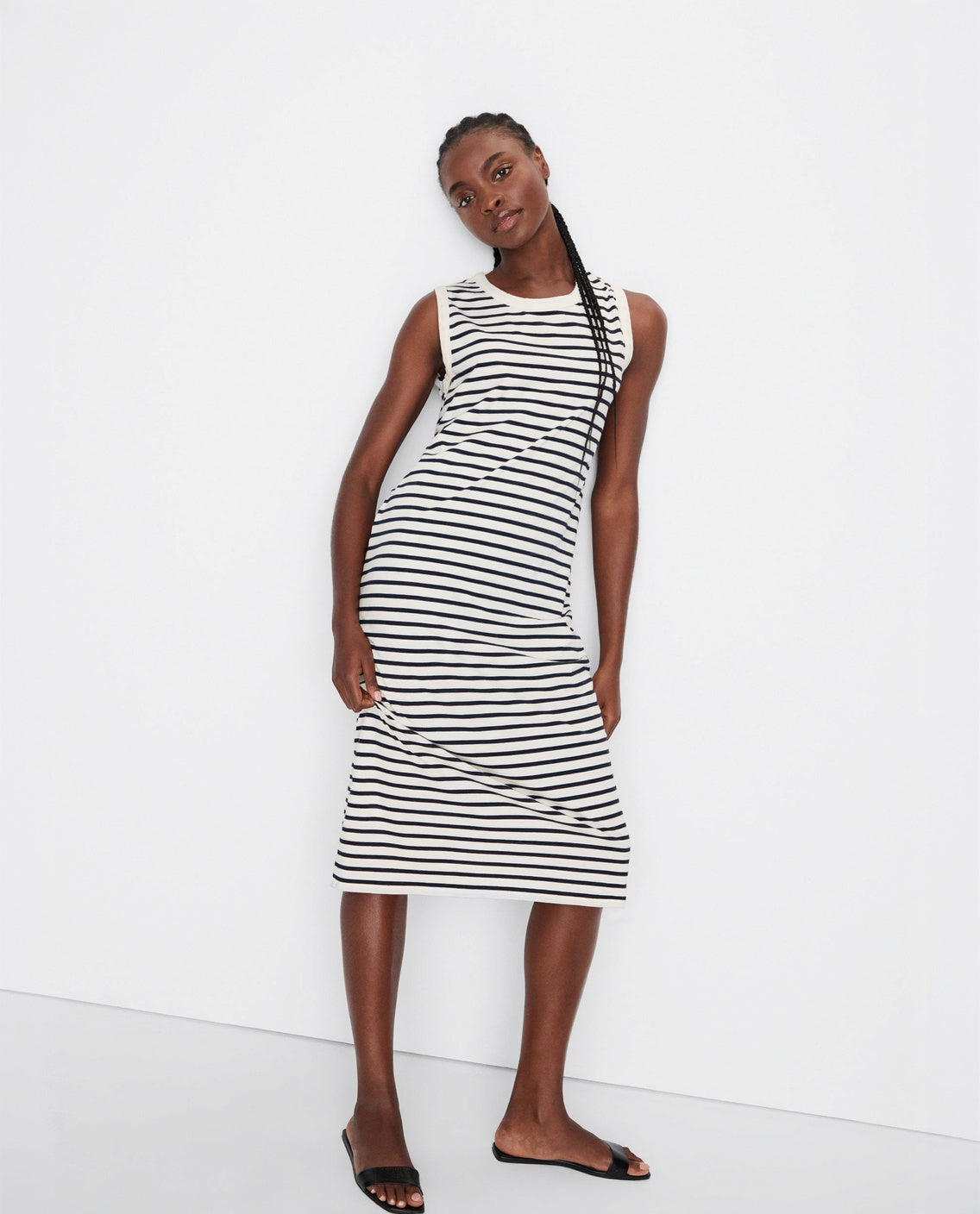 The Tank Dress - Cream/Navy