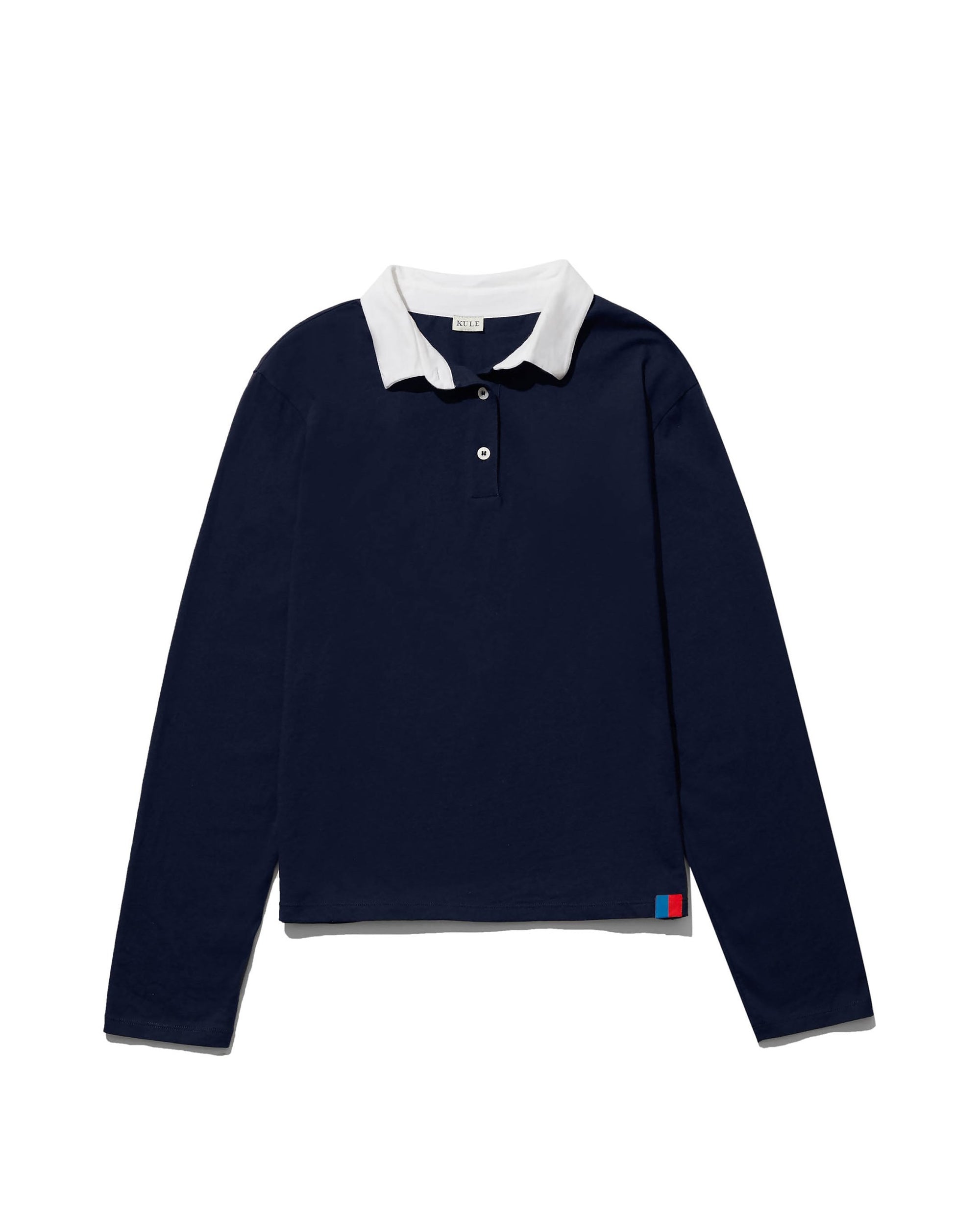 Navy Rugby Shirt White Collar The Women's Rugby Navy – KULE