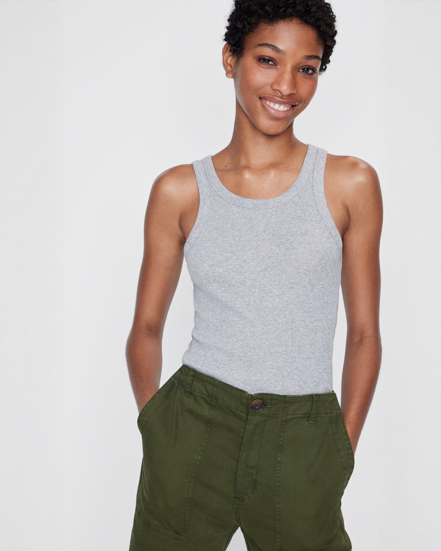 The Ribbed Lenny - Heather Grey