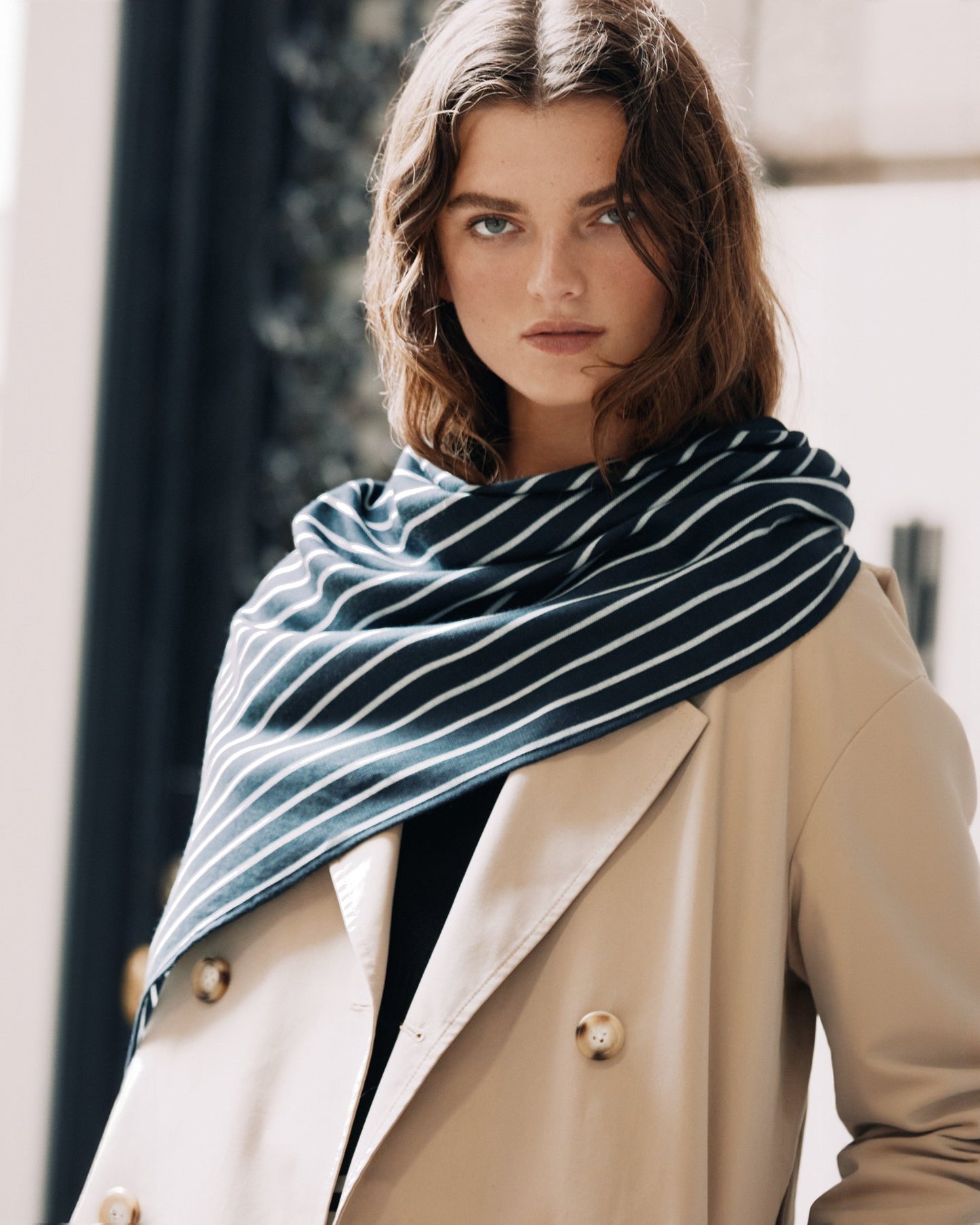 The Agatha - Navy/Cream