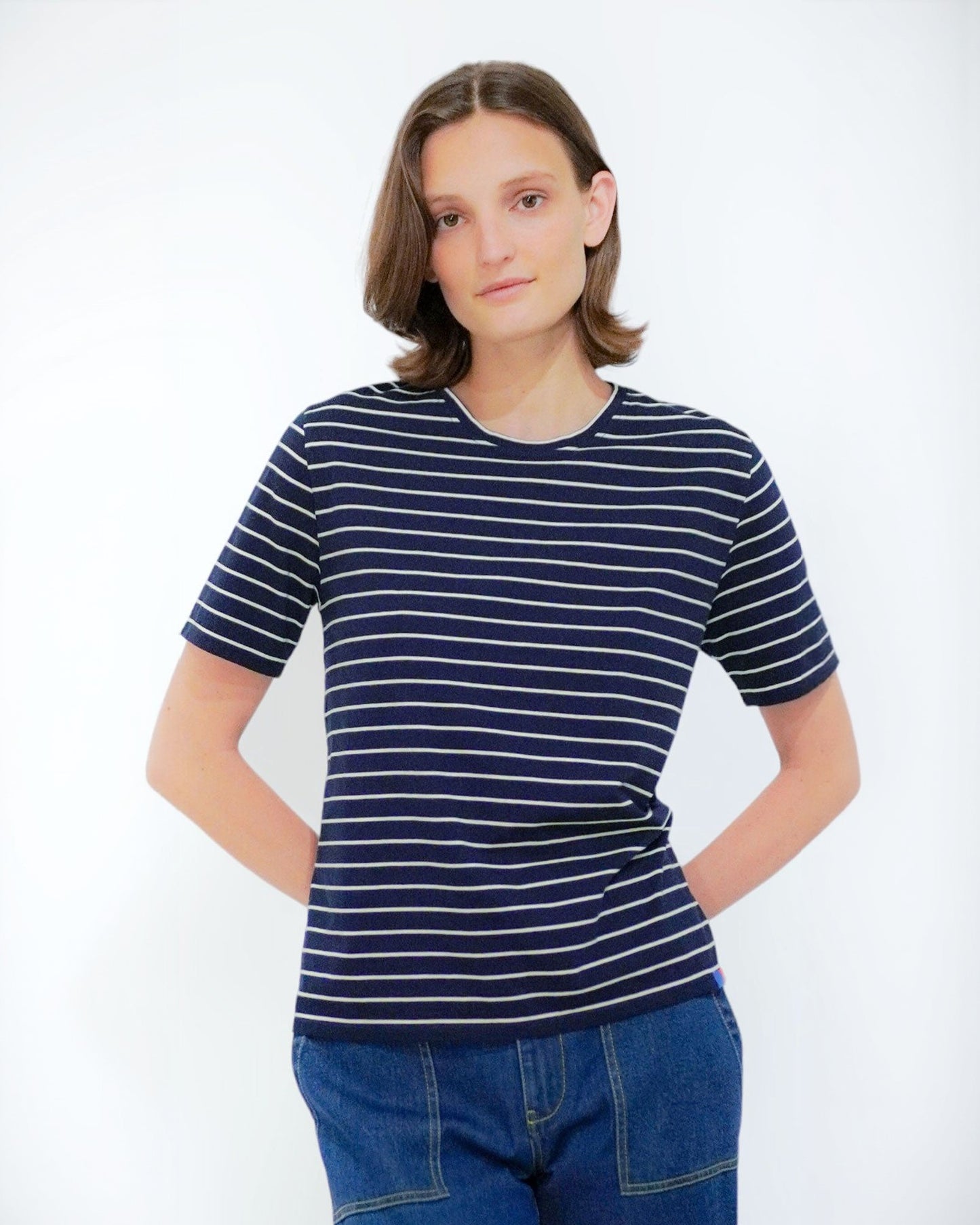 The Modern - Navy/Cream Pinstripe