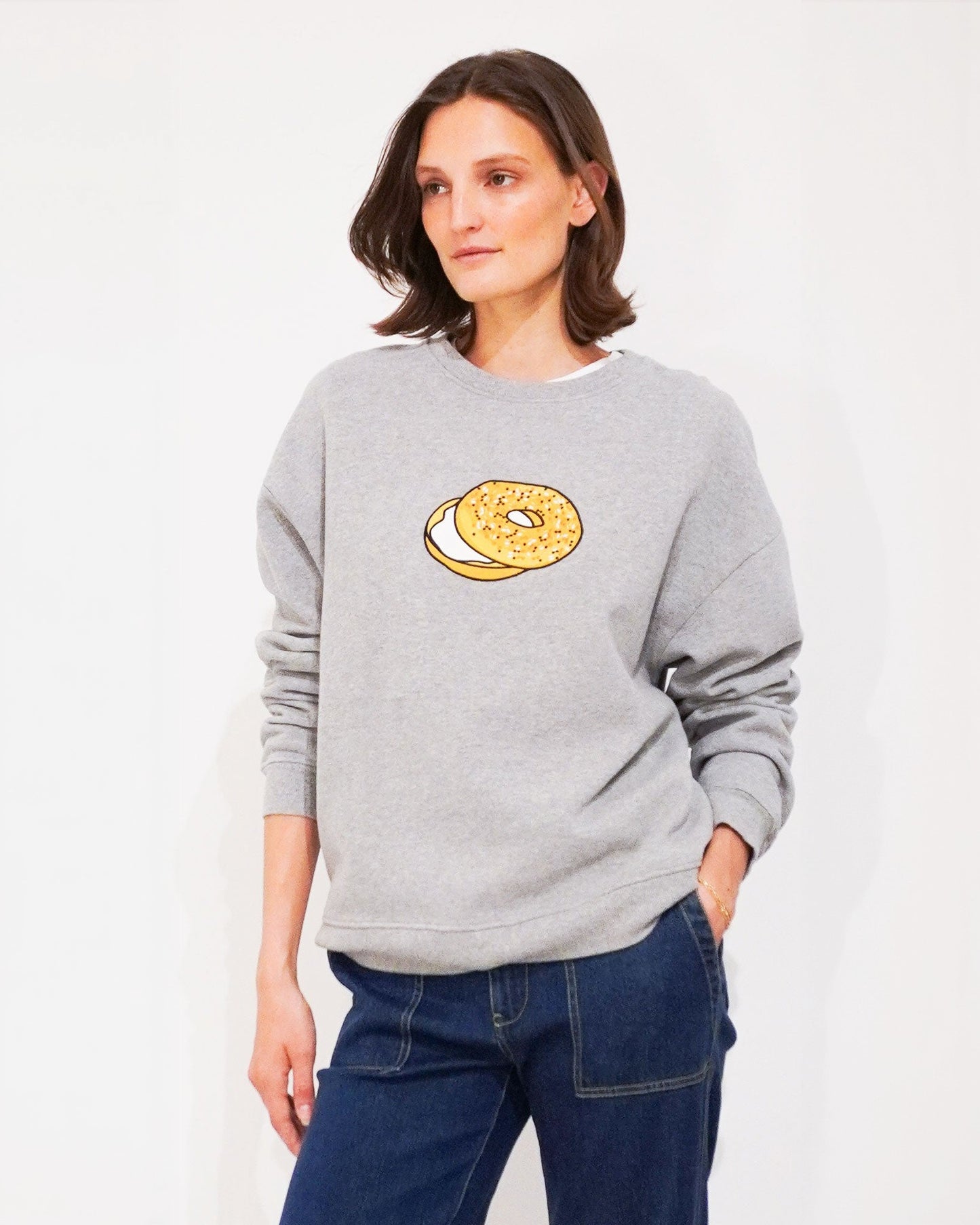The Oversized Bagel Sweatshirt - Heather Grey