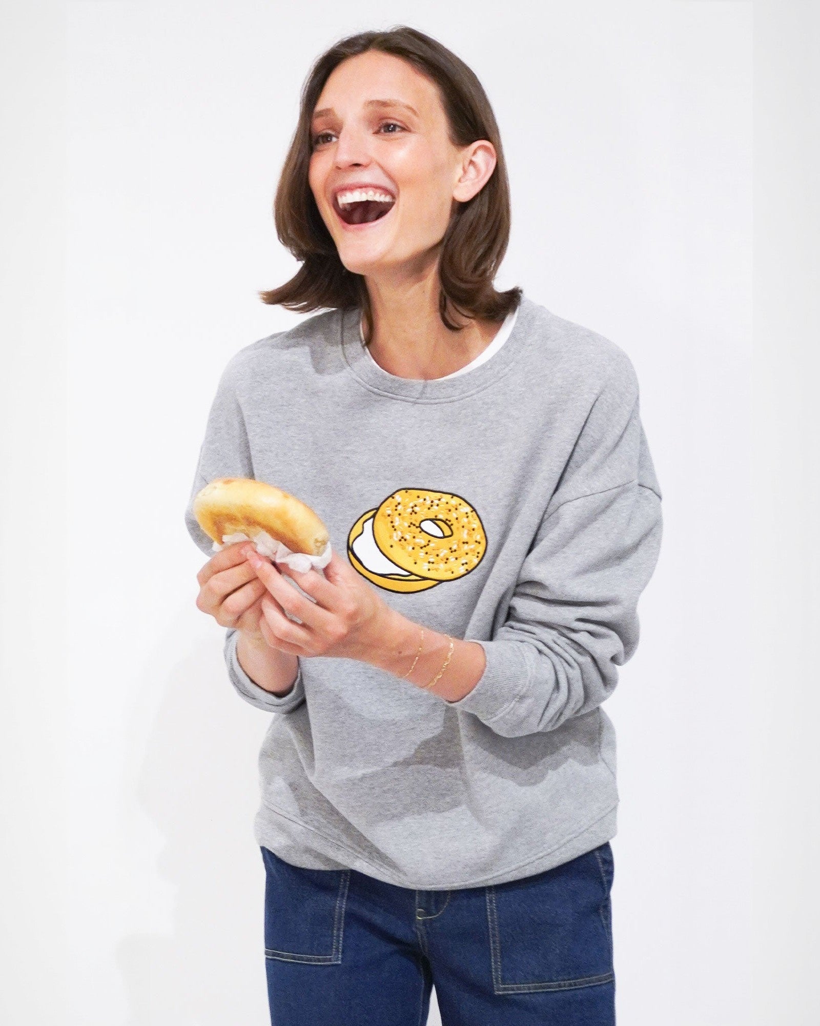 The Oversized Bagel Sweatshirt - Heather Grey