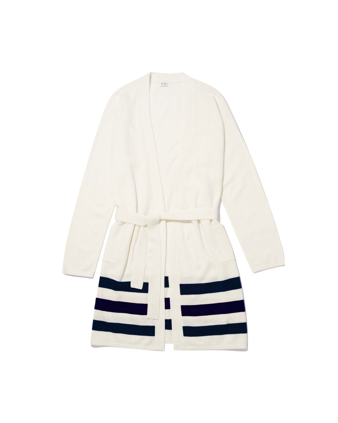 The Cashmere Blend Robe - Cream/Navy – KULE