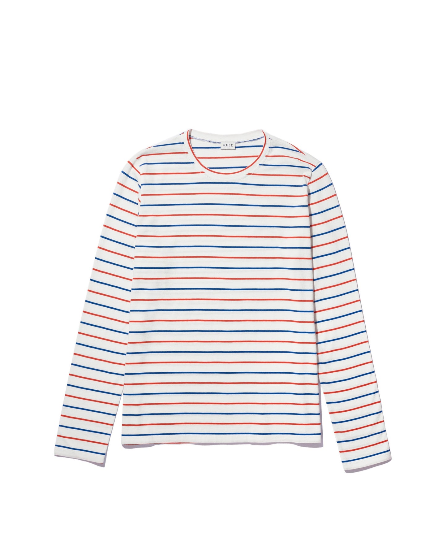 The Modern Long - White/Blue/Poppy Pinstripe