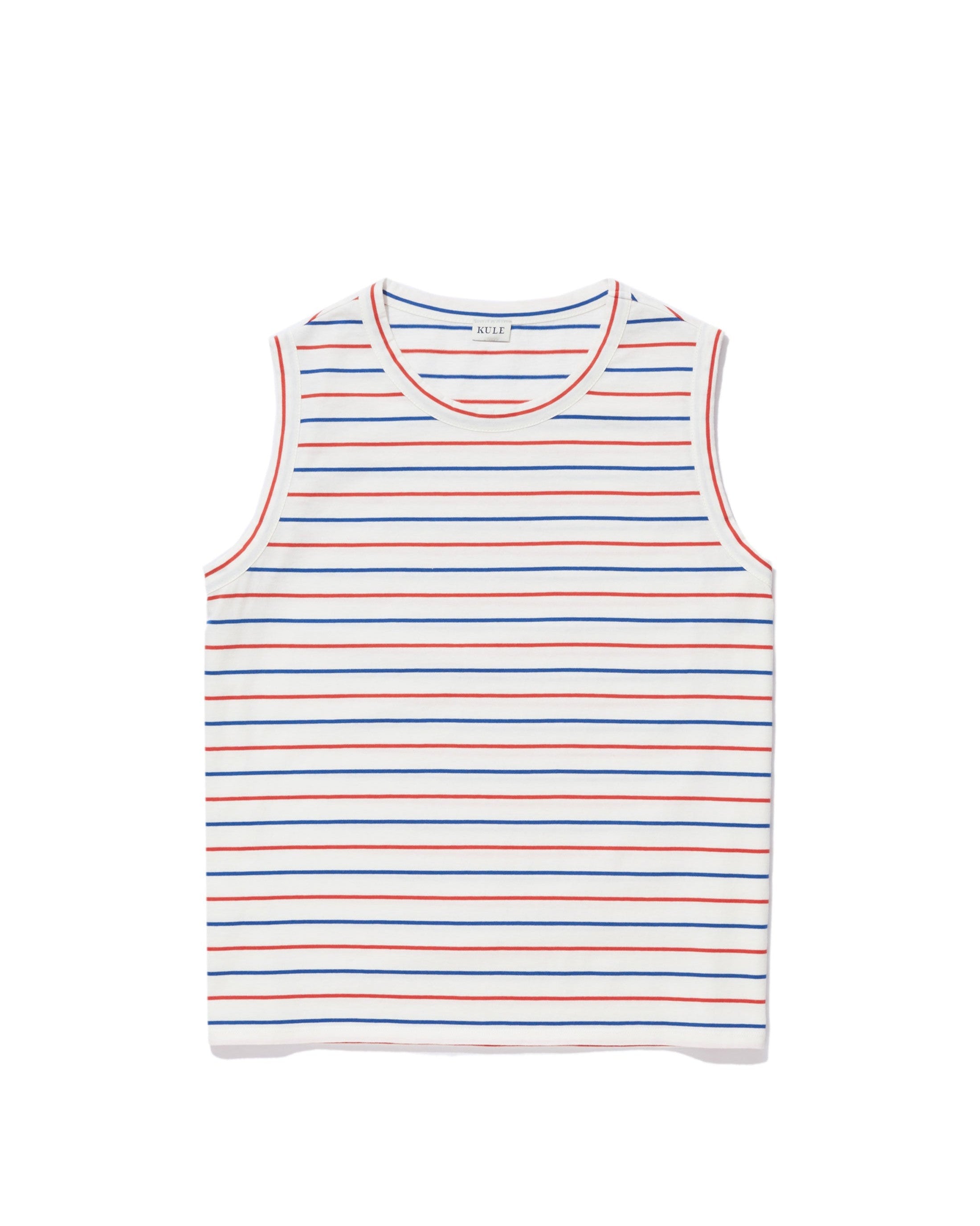 Tank White Blue Poppy Pinstripe