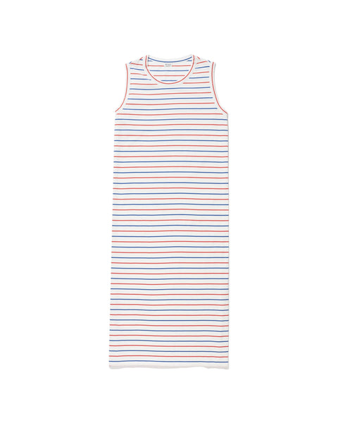 Kule - The Tank Dress - White/Blue/Poppy Pinstripe
