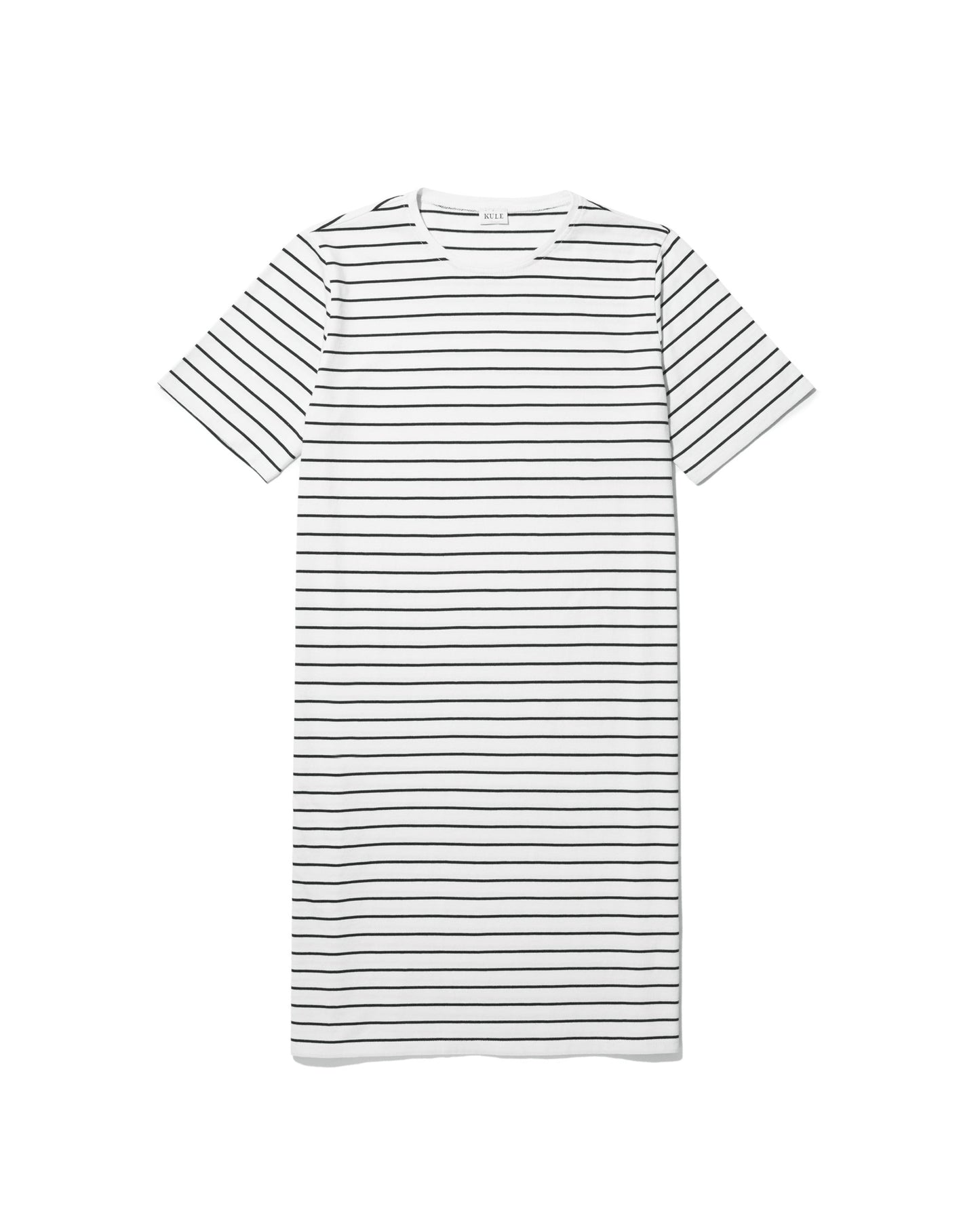 The Tee Dress - Cream/Navy Pinstripe