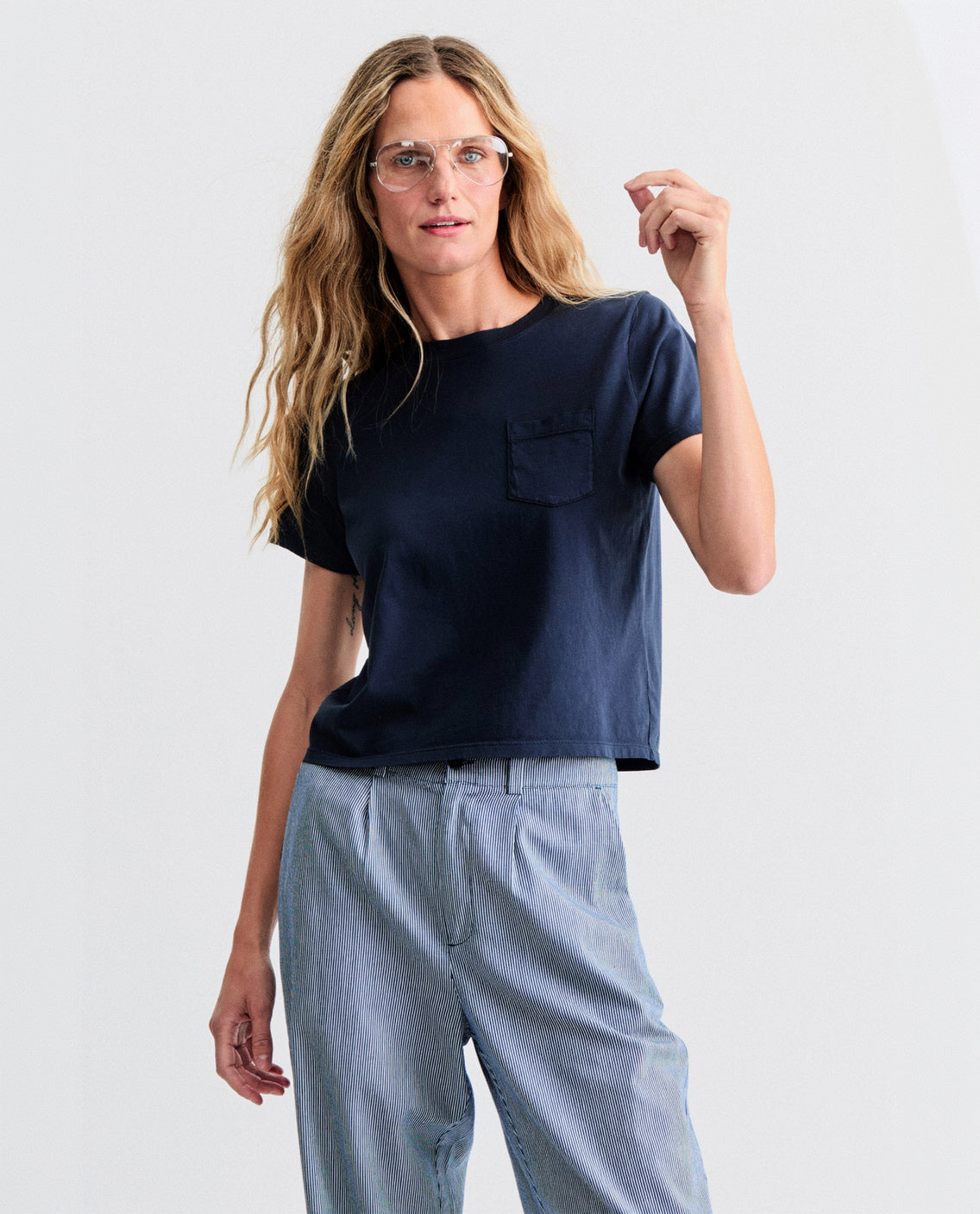 The Wynn Baby Tee - Navy