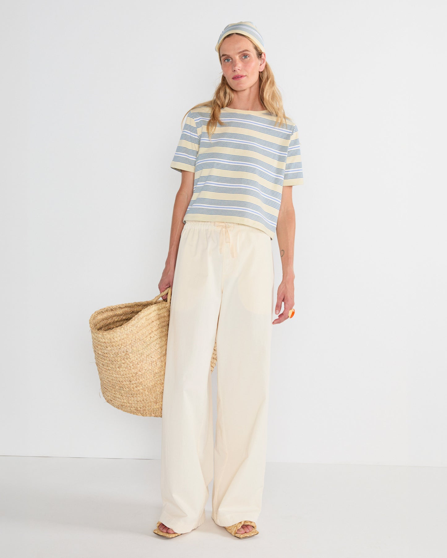 The Brentwood - Cream/Blue Multistripe