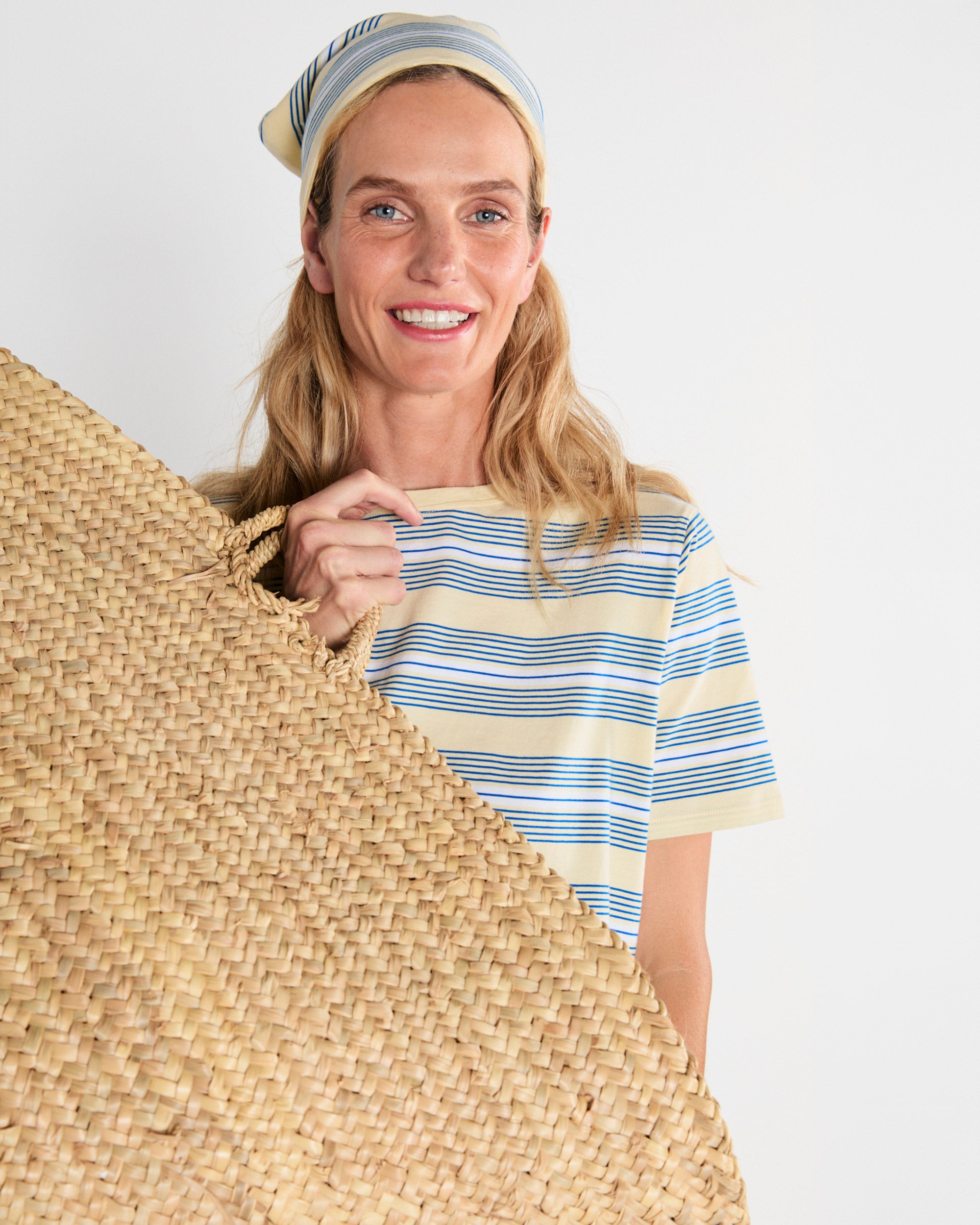 The Brentwood - Cream/Blue Multistripe