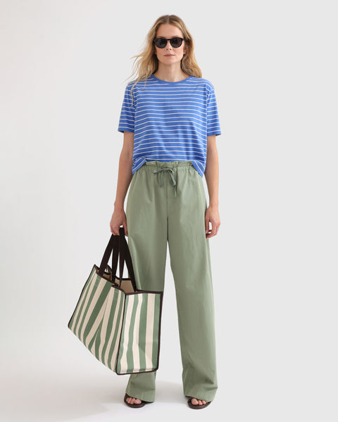 The Brentwood - Denim/White Pinstripe
