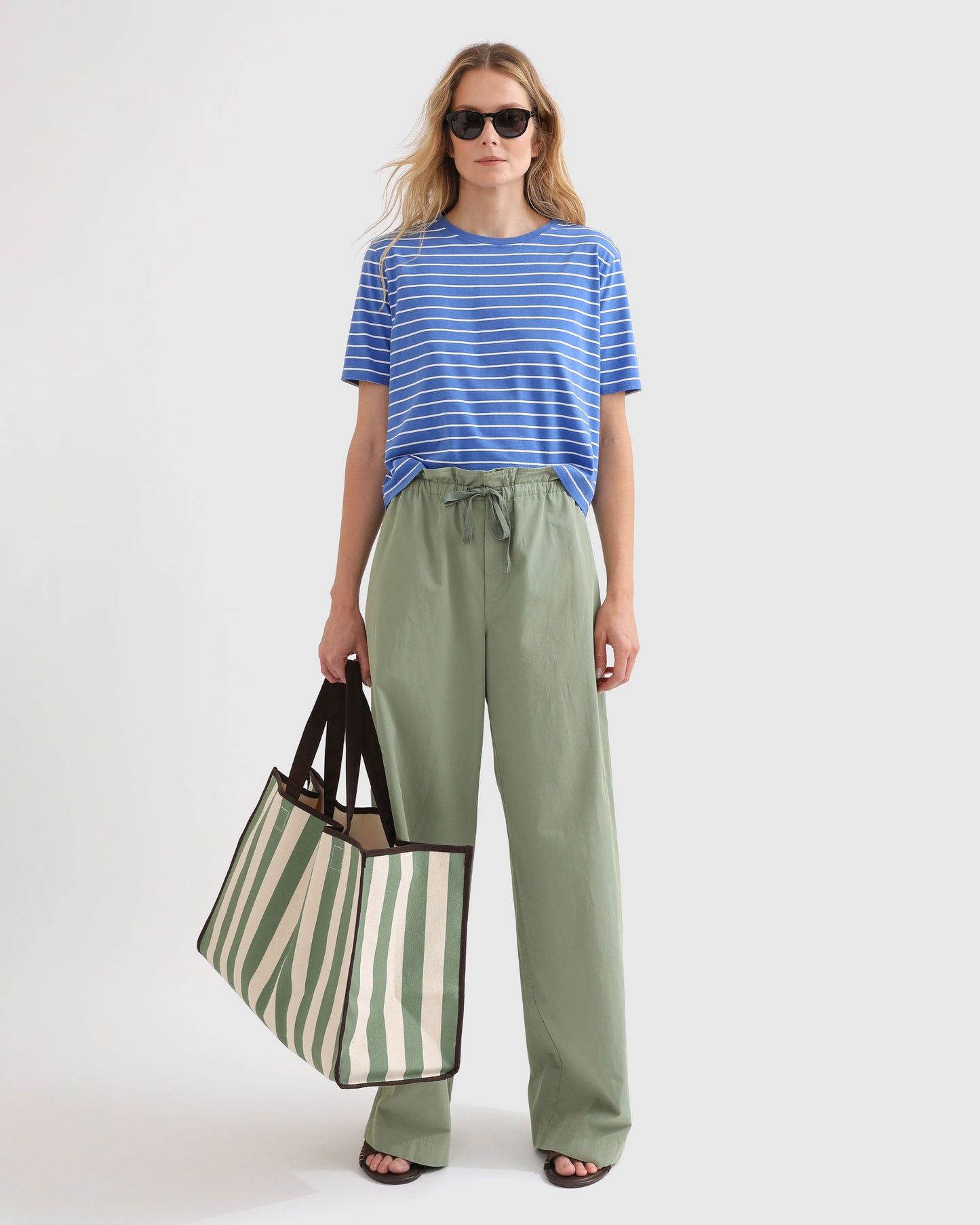The Brentwood - Denim/White Pinstripe