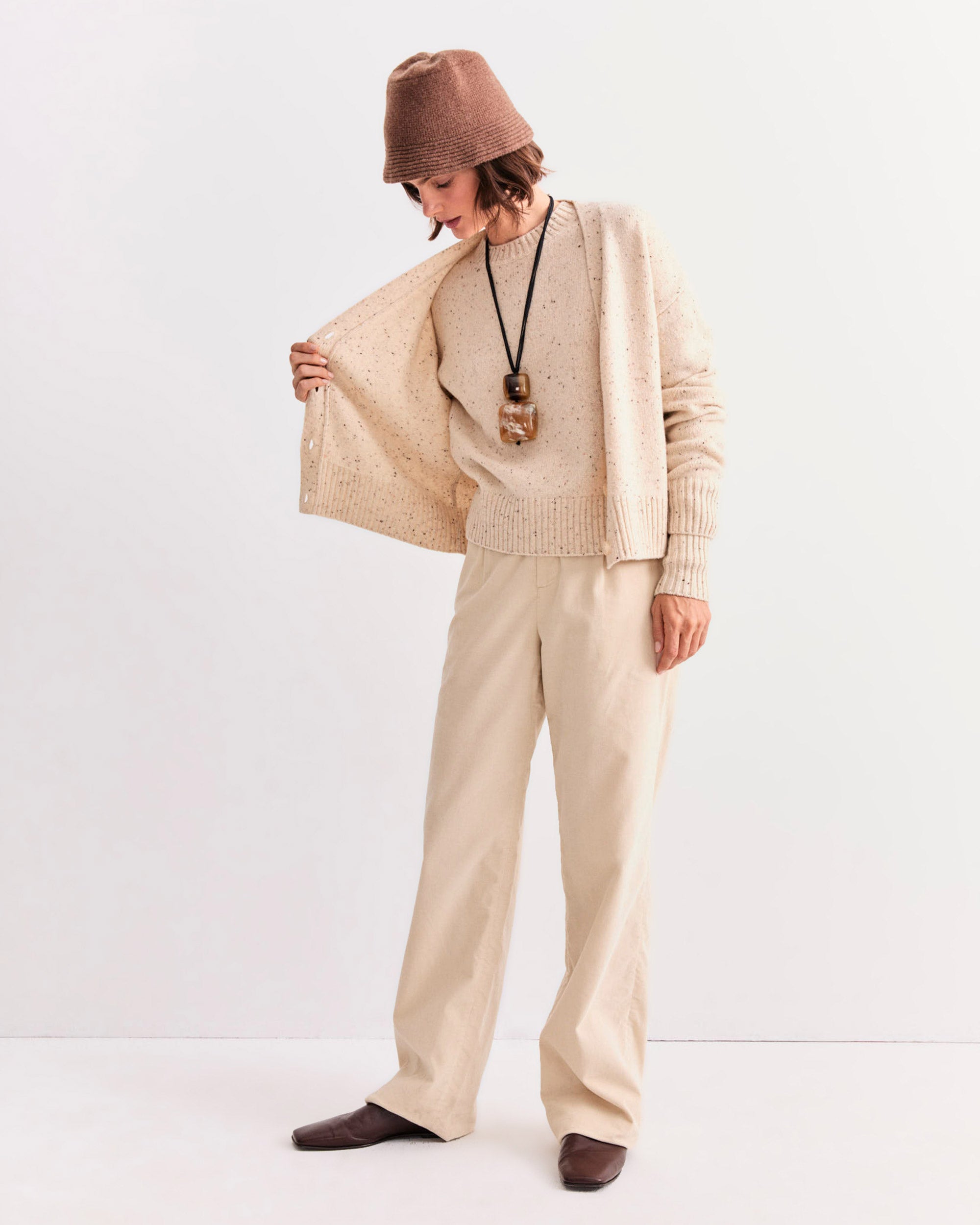 The Cashmere Raffa - Oatmeal Donegal