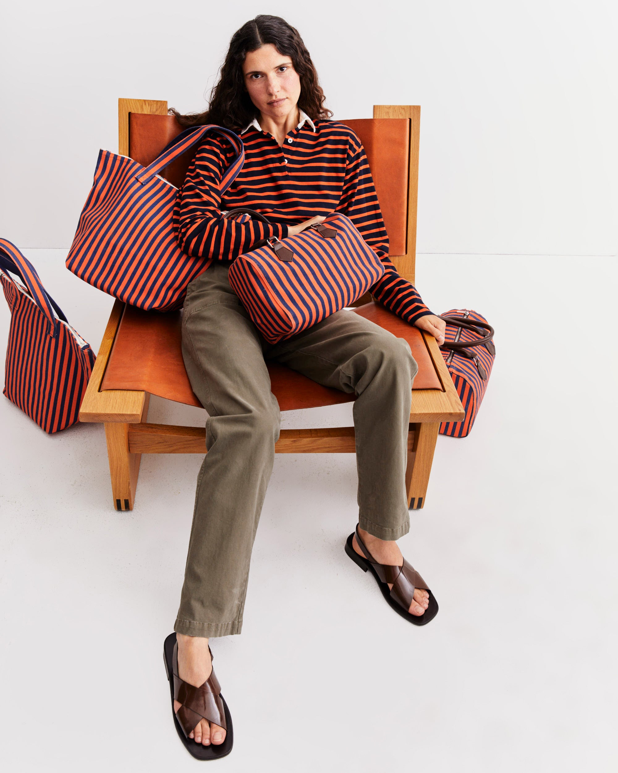 The Etna - Poppy/Navy Ministripe