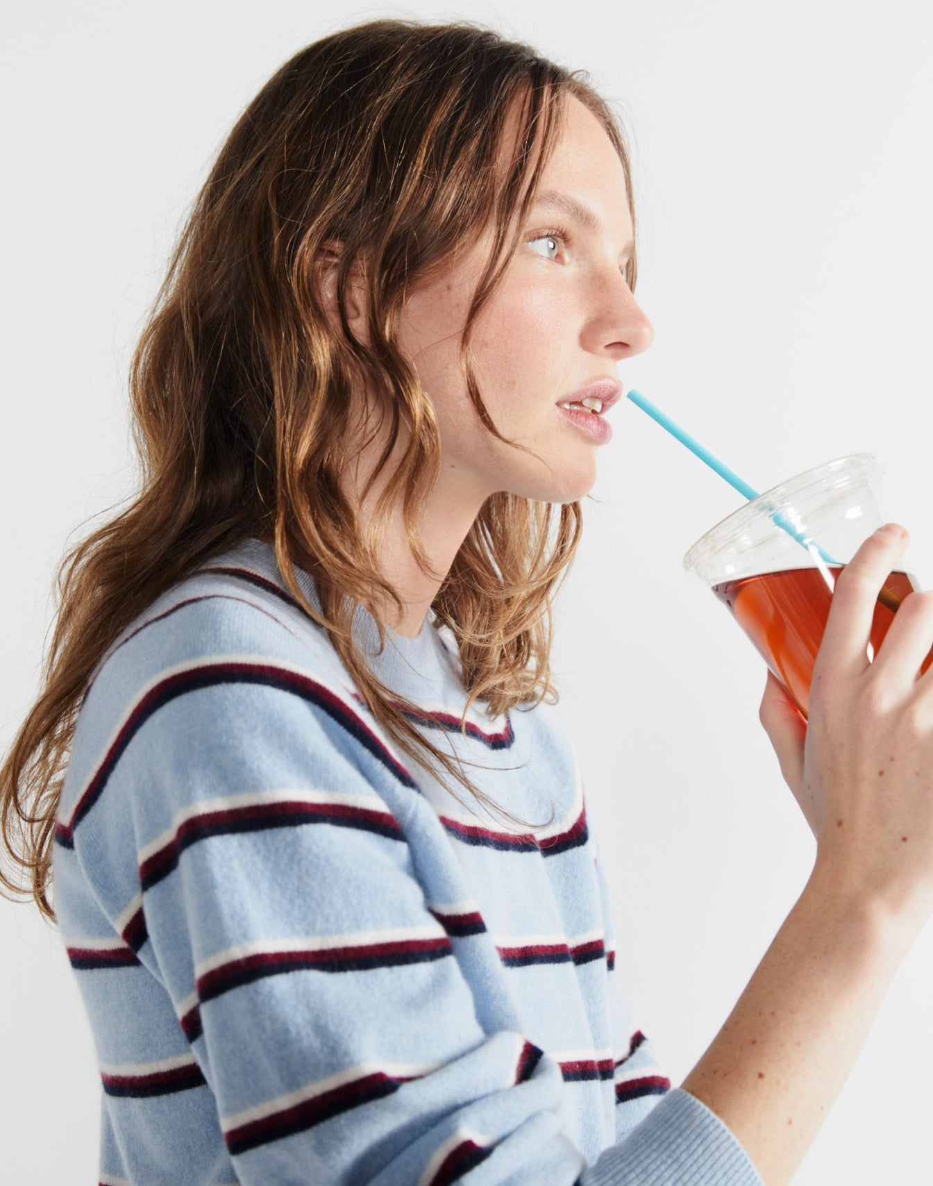 Model wearing The Sydney - Blue/Navy/Wine/White