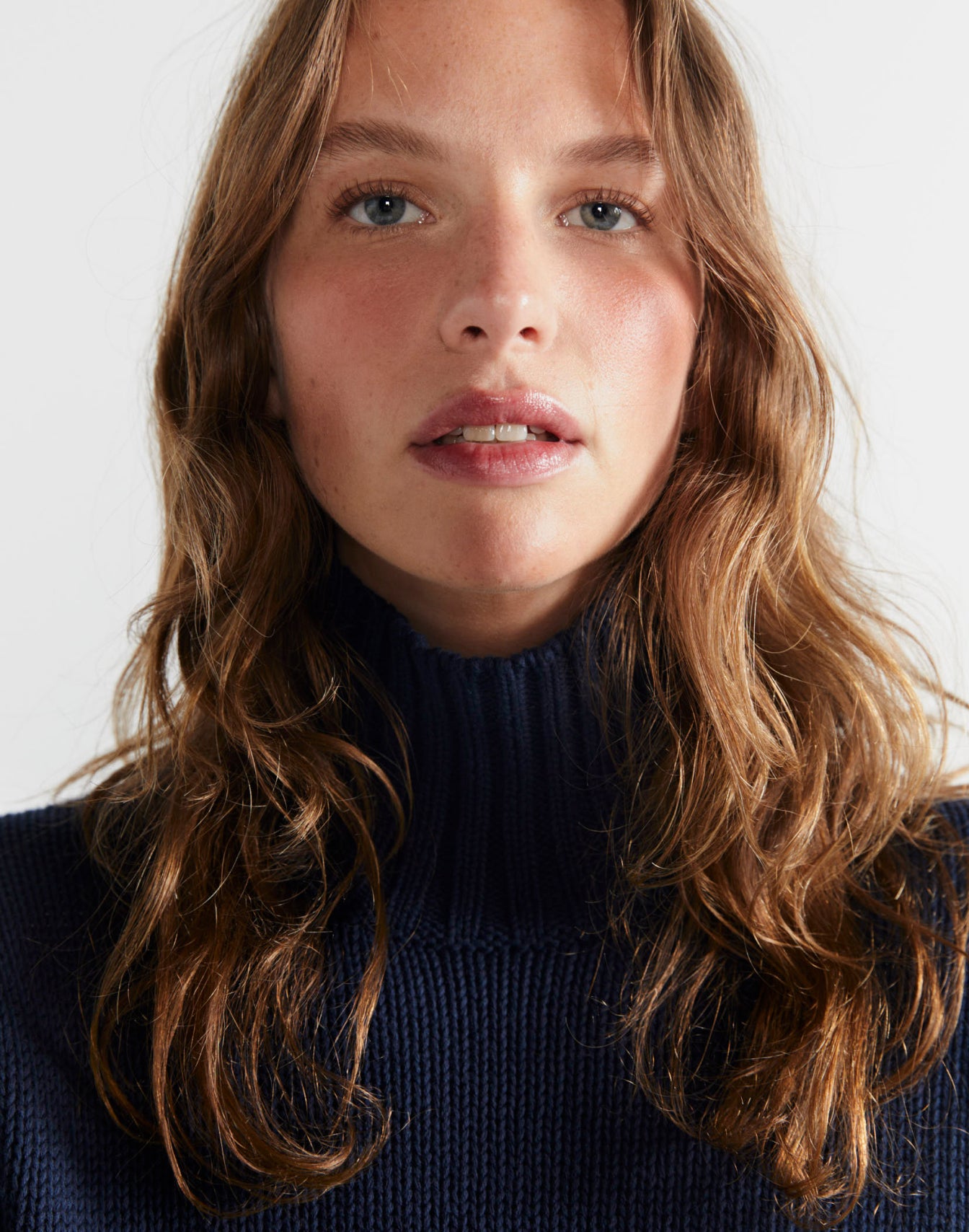 Model wearing The Louis - Navy