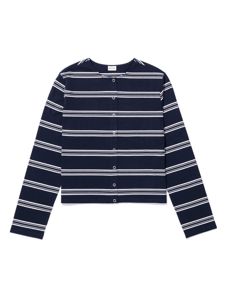 The Carmen - Navy/White Mixed Stripe