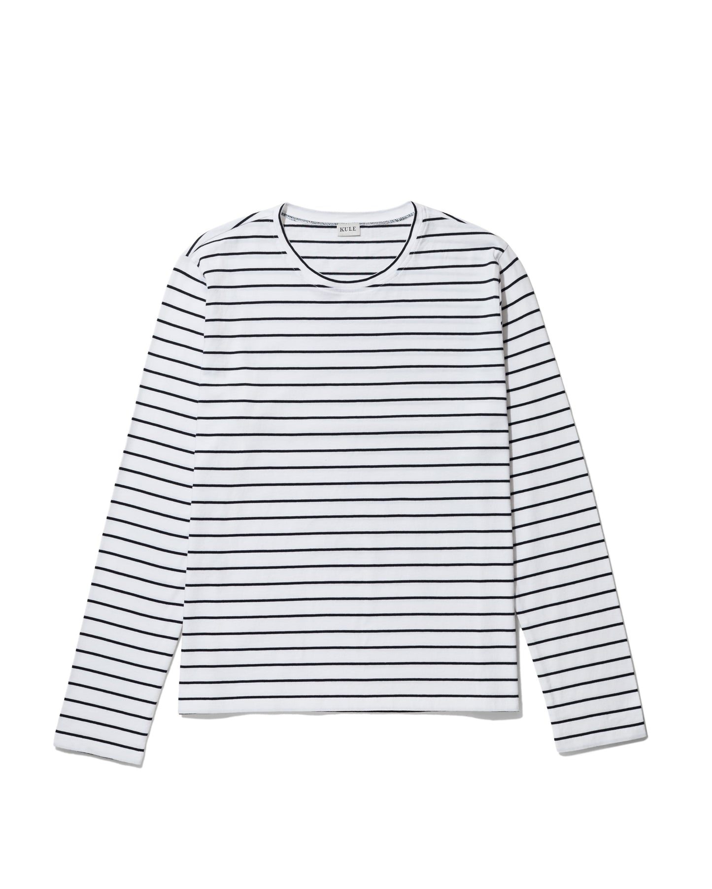 The Modern Long - White/Navy Pinstripe