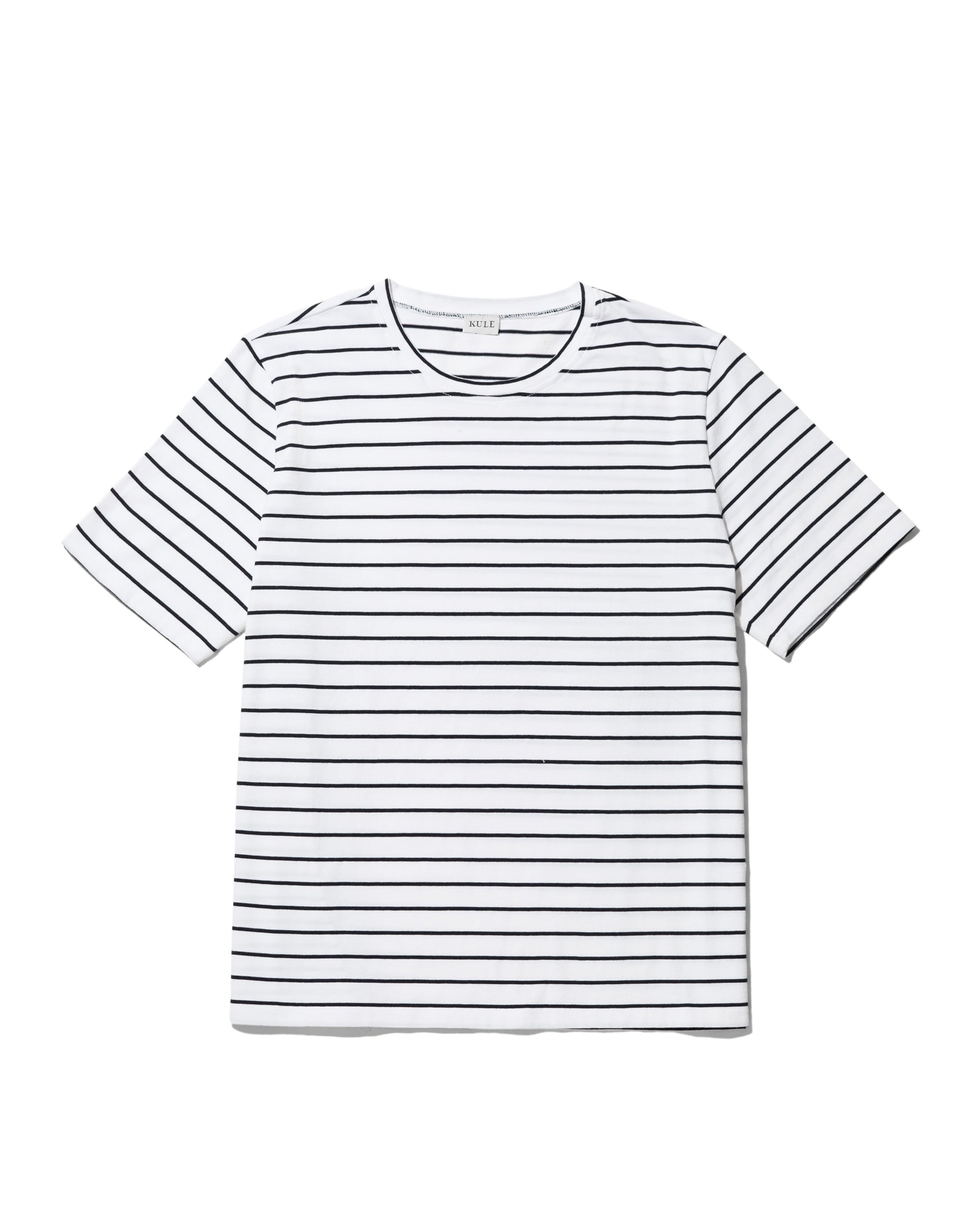 Striped Modern White Navy Pinstripe
