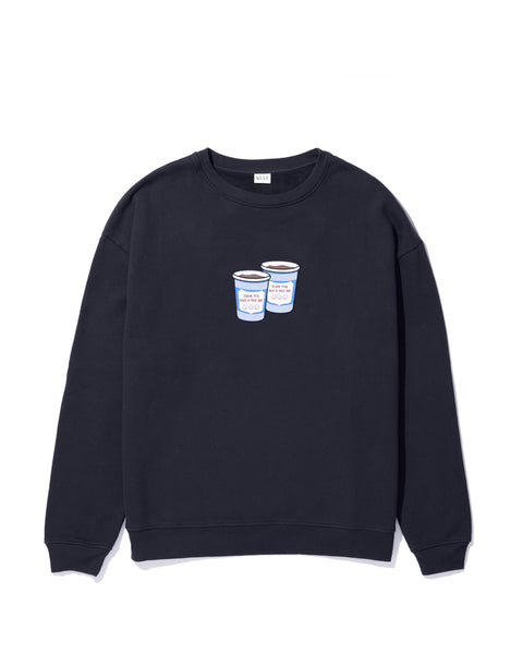 The Oversized Coffee Sweatshirt - Navy