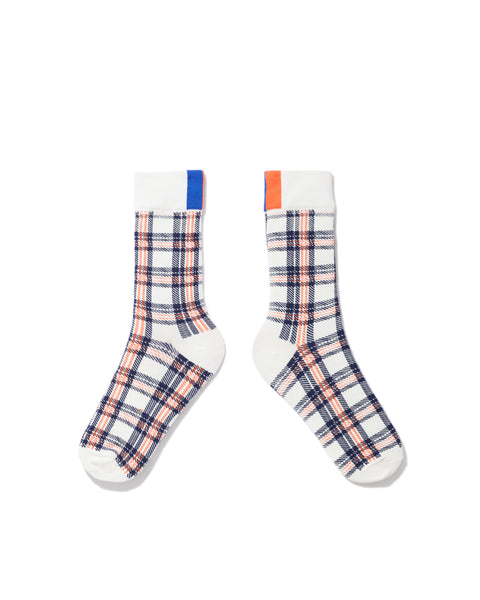 The Women's Plaid Dress Sock - Cream Plaid