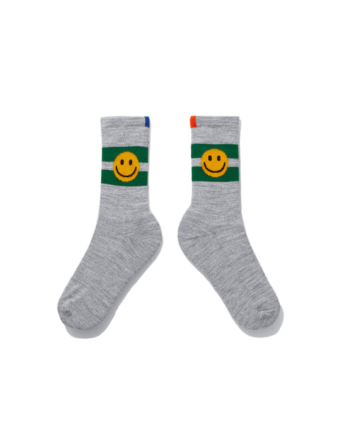The Women's Smile Sock - Heather Grey/Green
