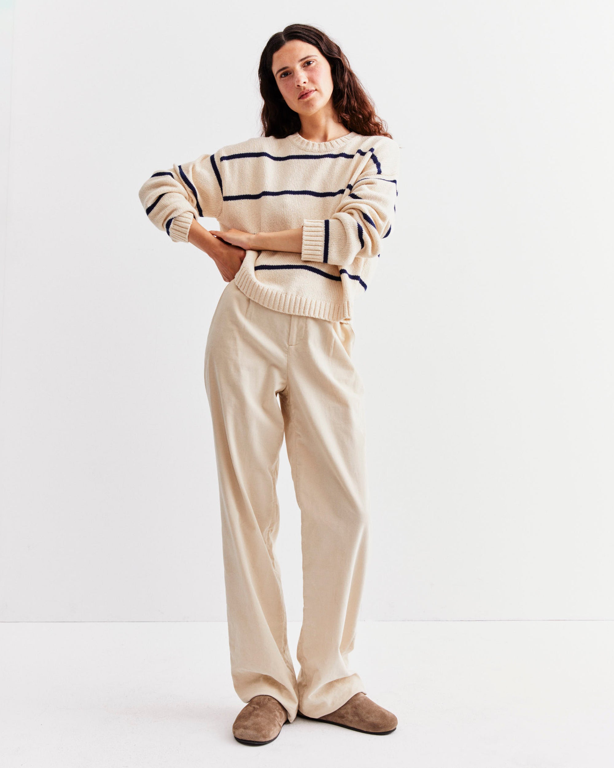 The Lena - Cream/Navy