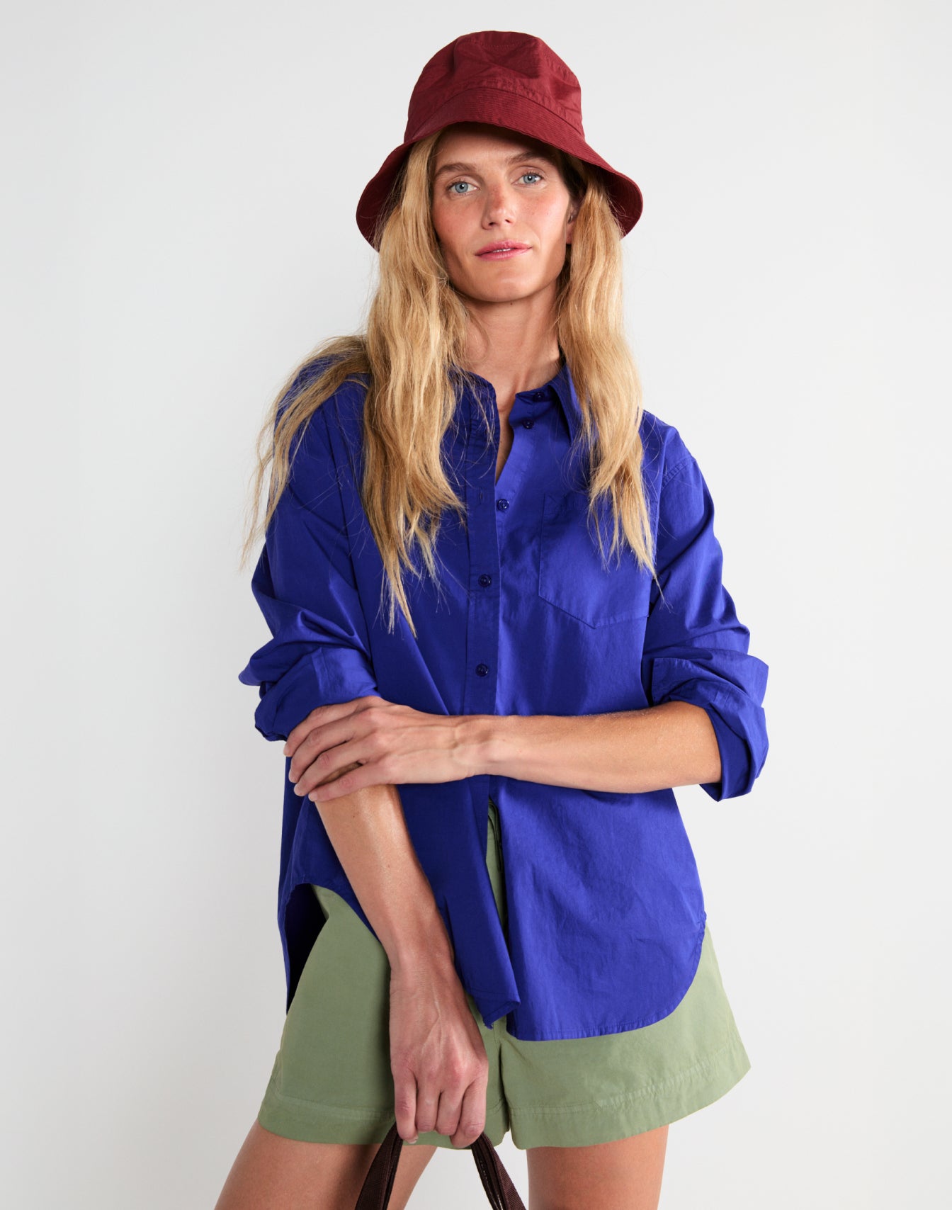 Model wearing The Maude - Violet Indigo and The Ada - Sage