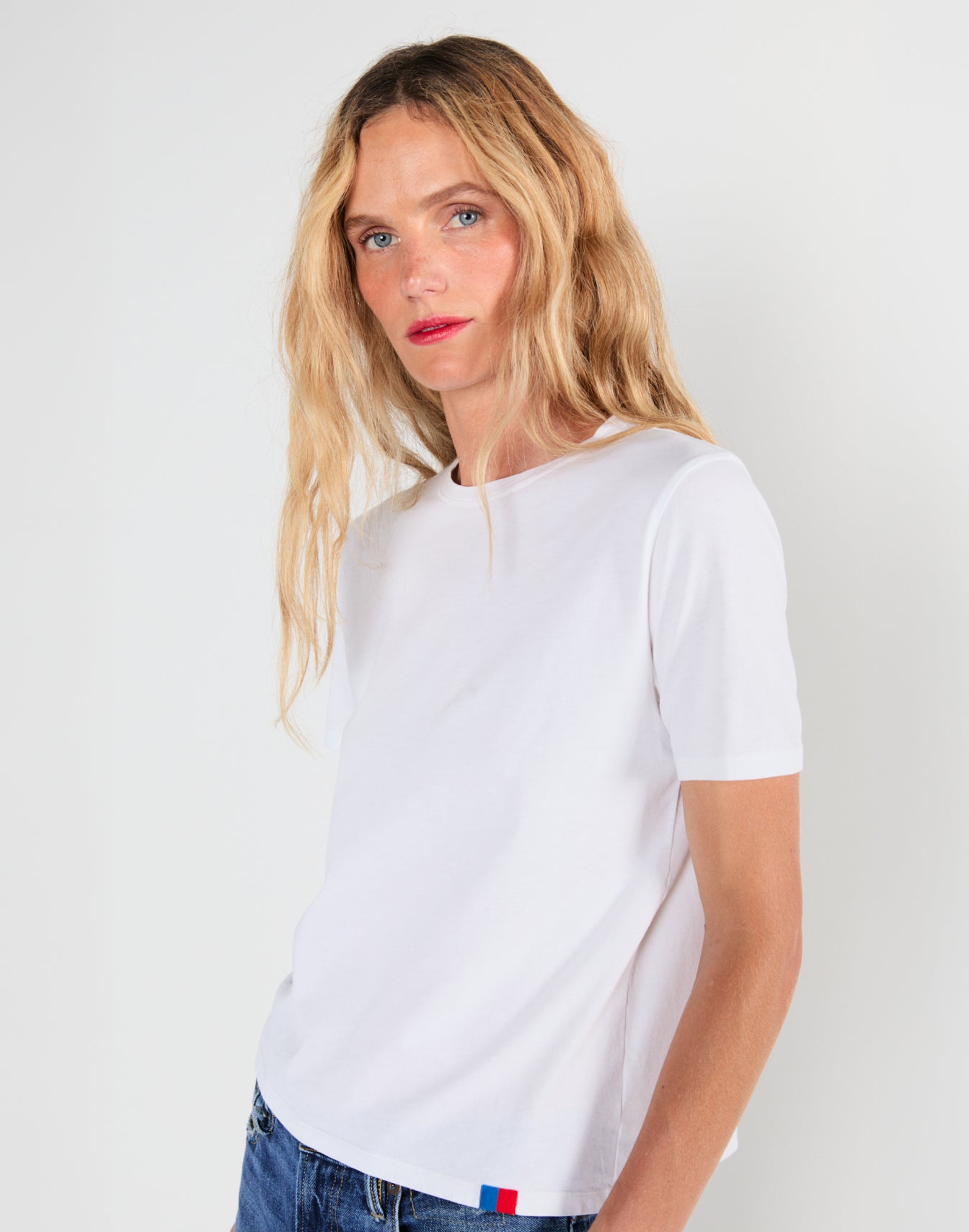 Model wearing The Solid Modern - White