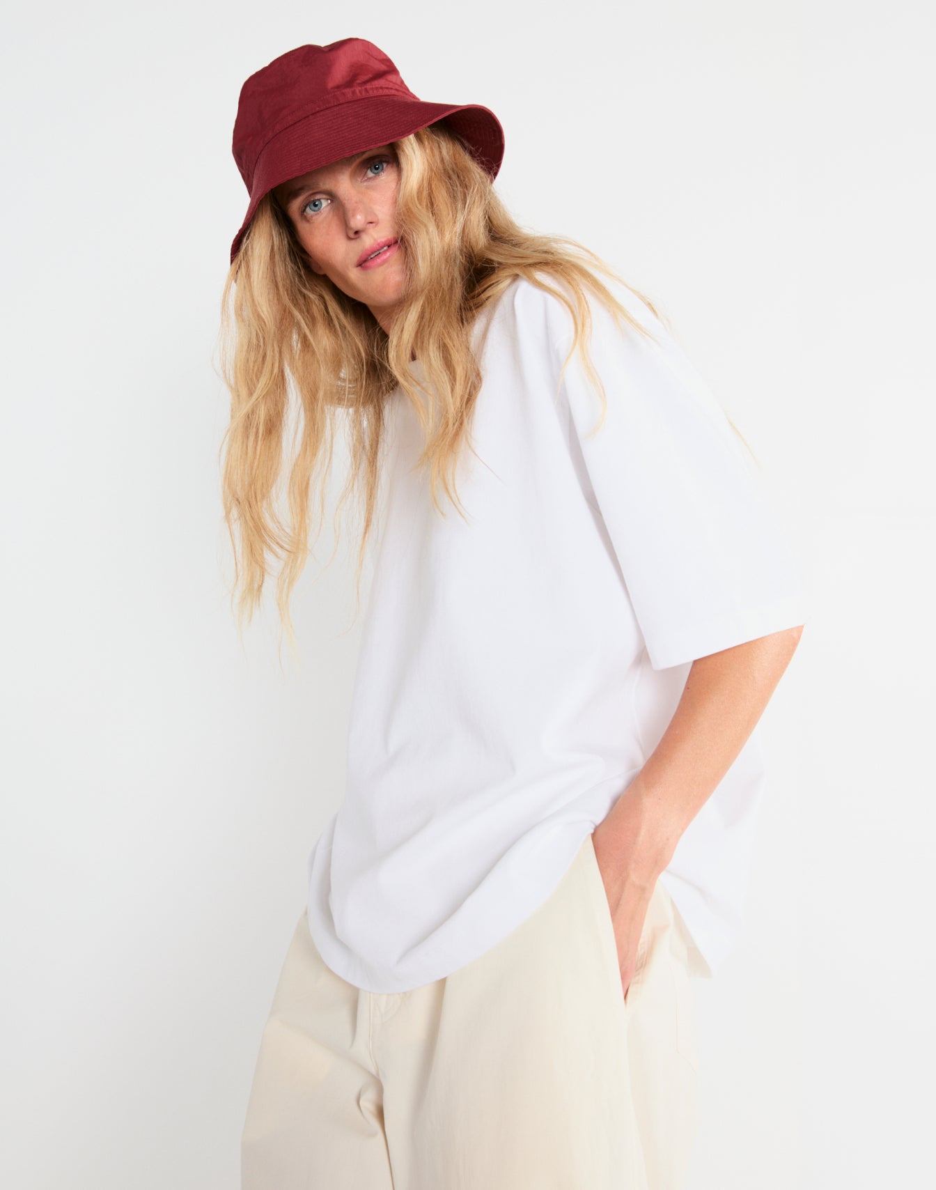 Model wearing The Mercer - White