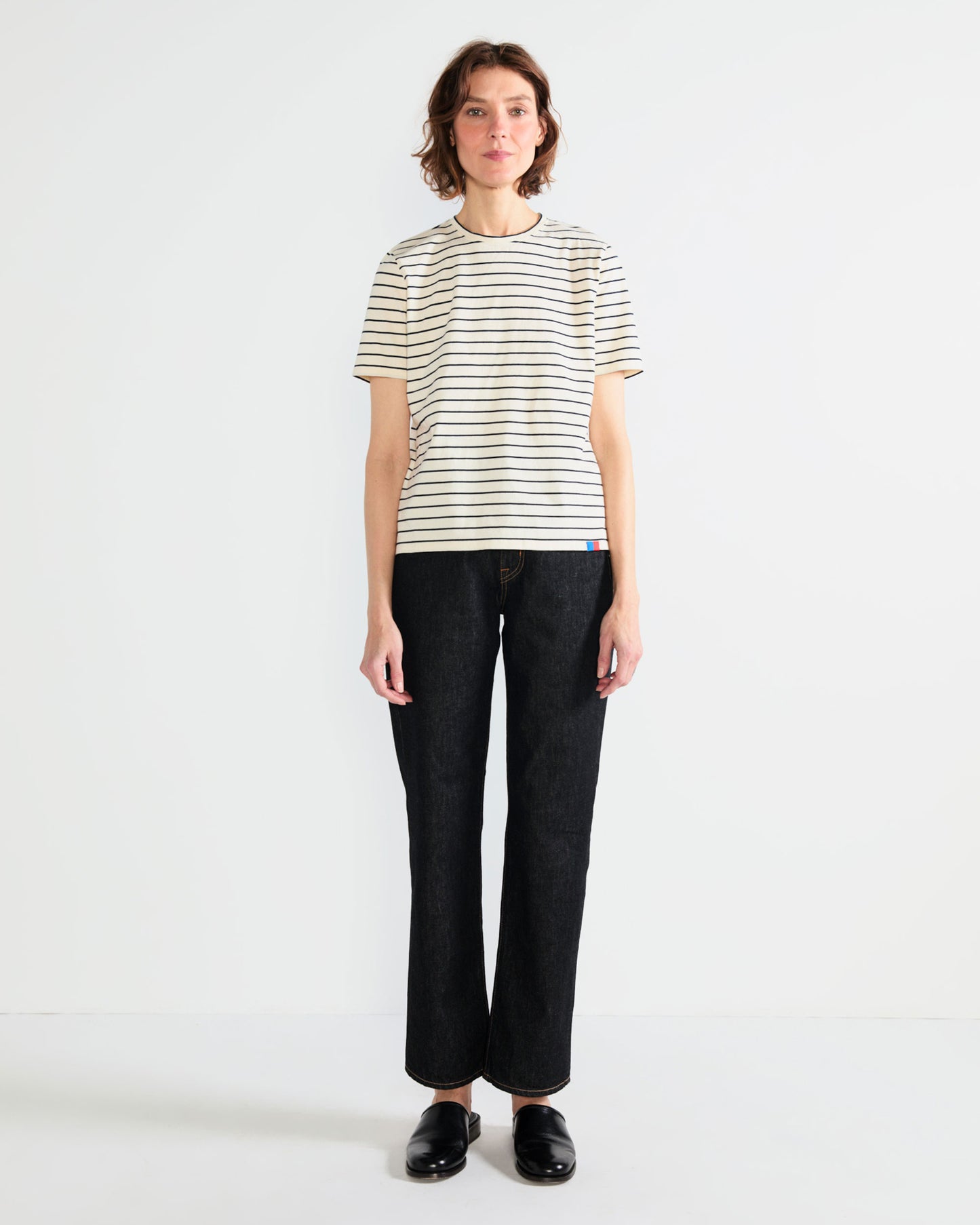 The Modern - Cream/Navy Pinstripe