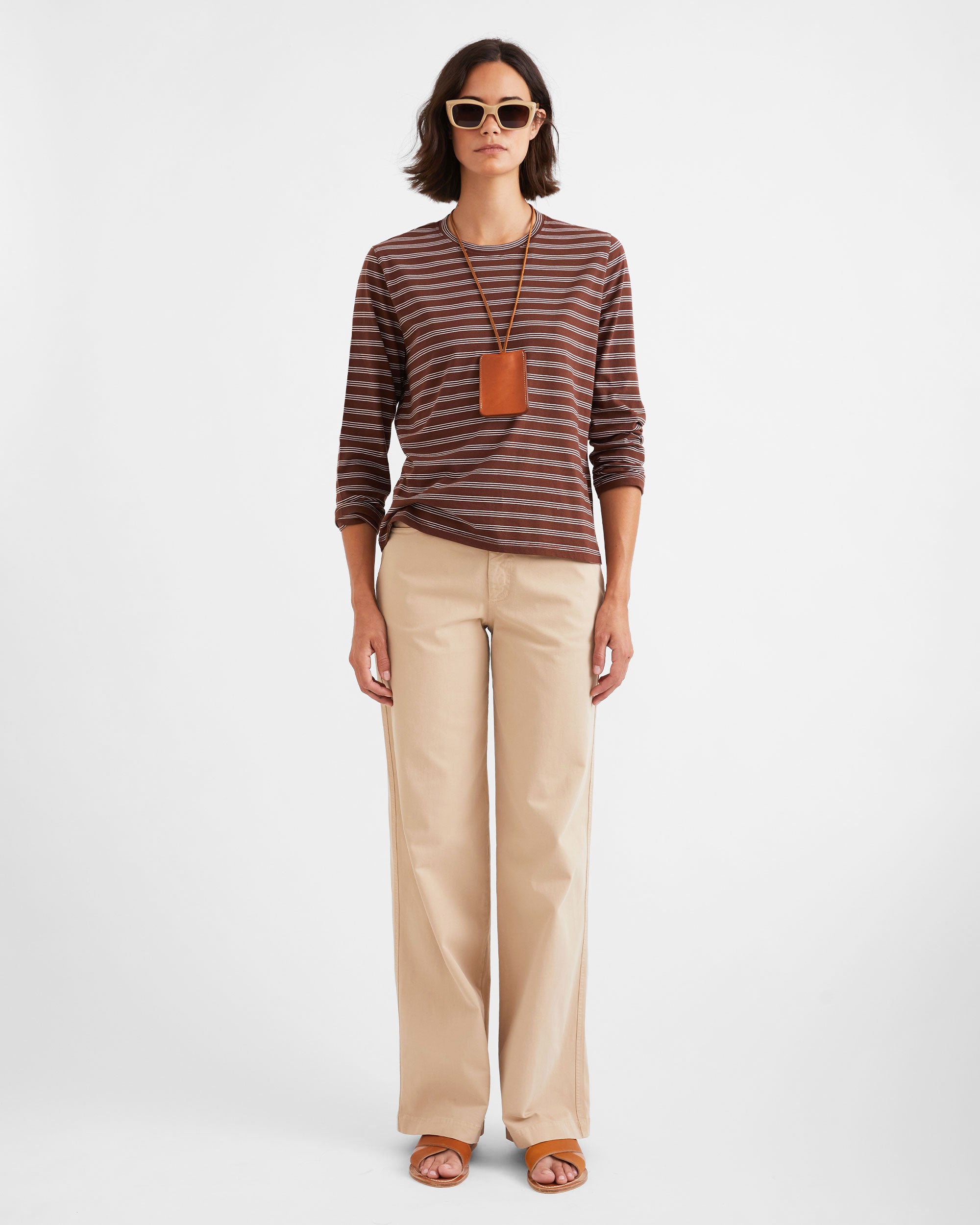 The Modern Long - Brown/White Mixed Stripe