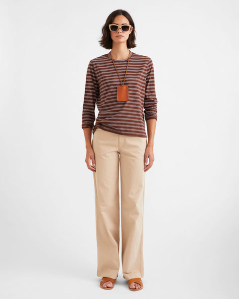 The Modern Long - Brown/White Mixed Stripe