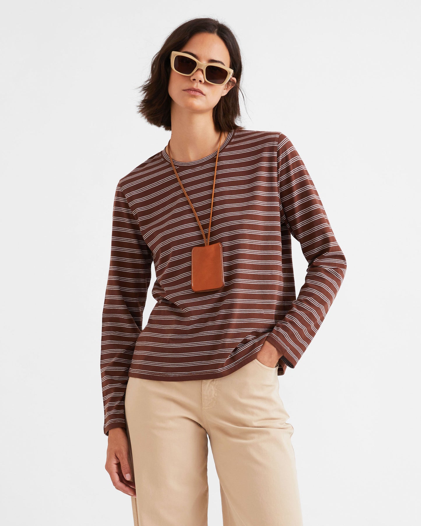 The Modern Long - Brown/White Mixed Stripe