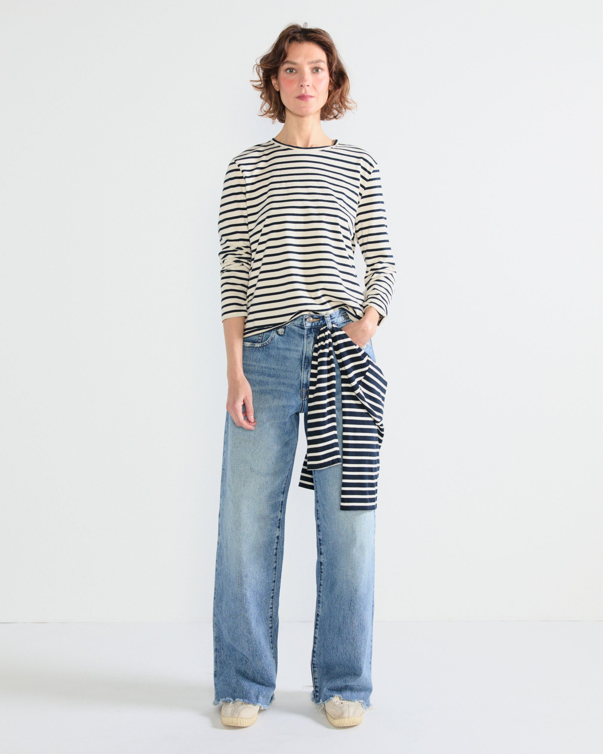 The Modern Long - Cream/Navy