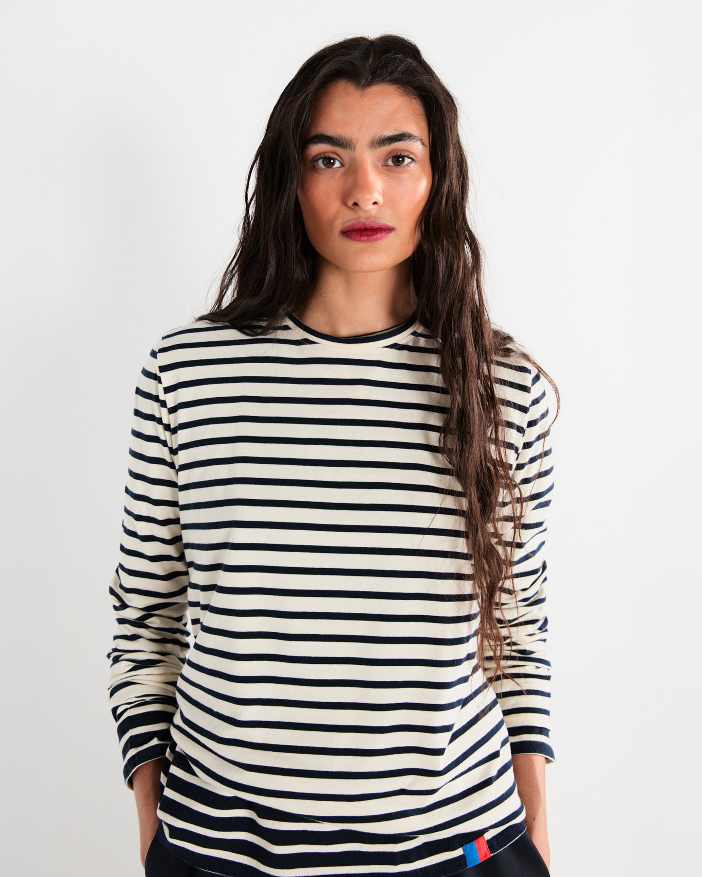 The Striped Modern Long - Cream/Navy