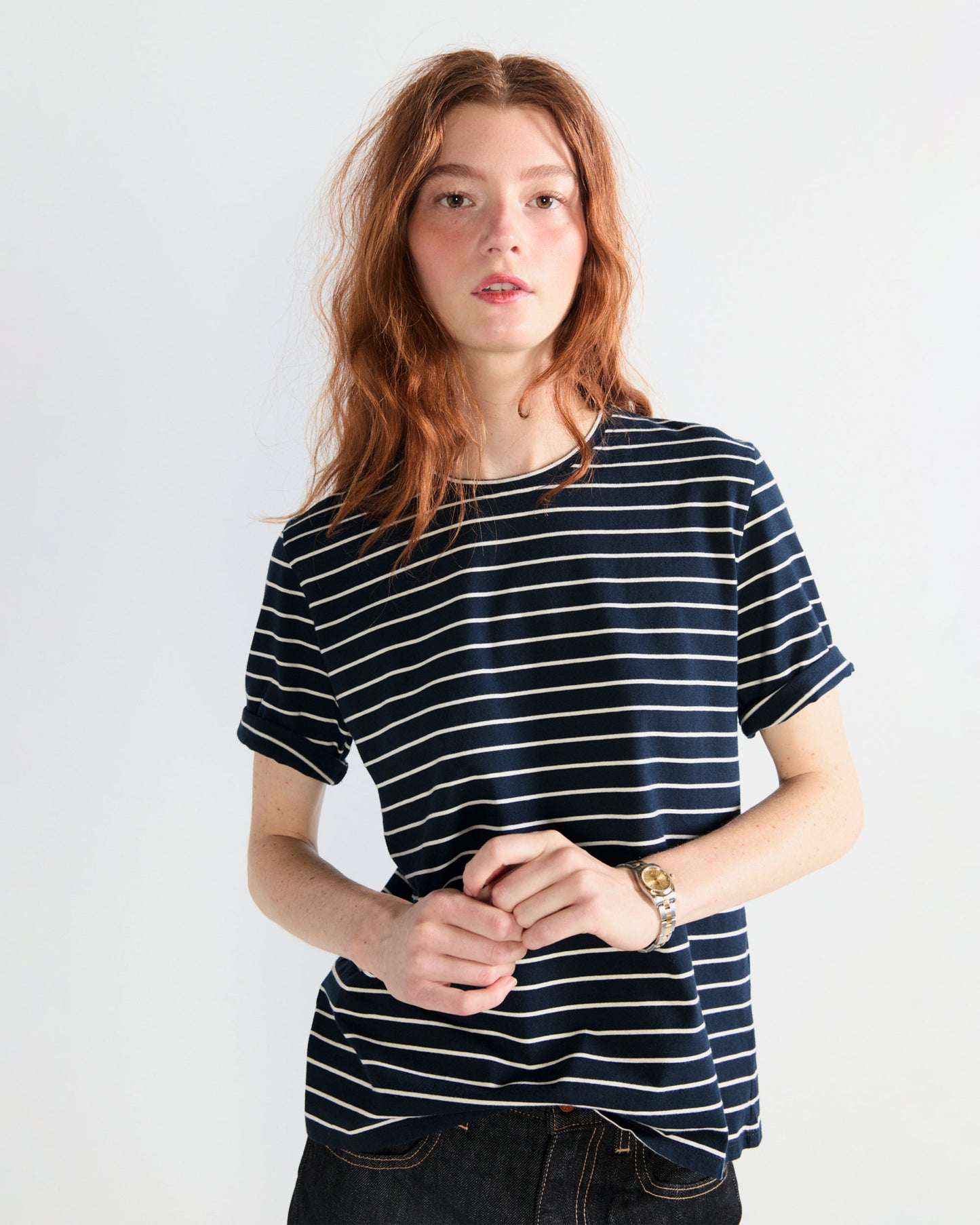 The Modern - Navy/Cream Pinstripe