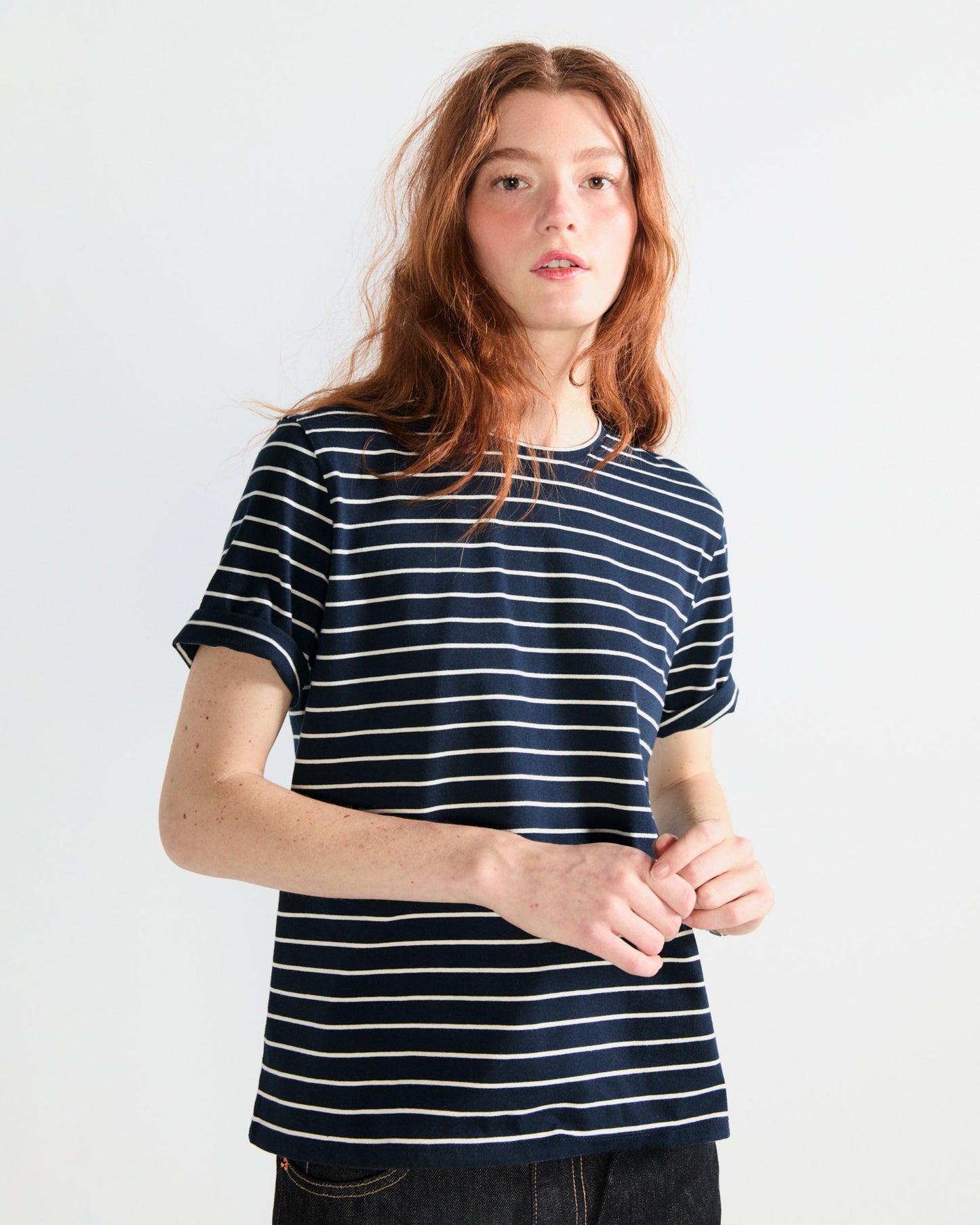 The Modern - Navy/Cream Pinstripe