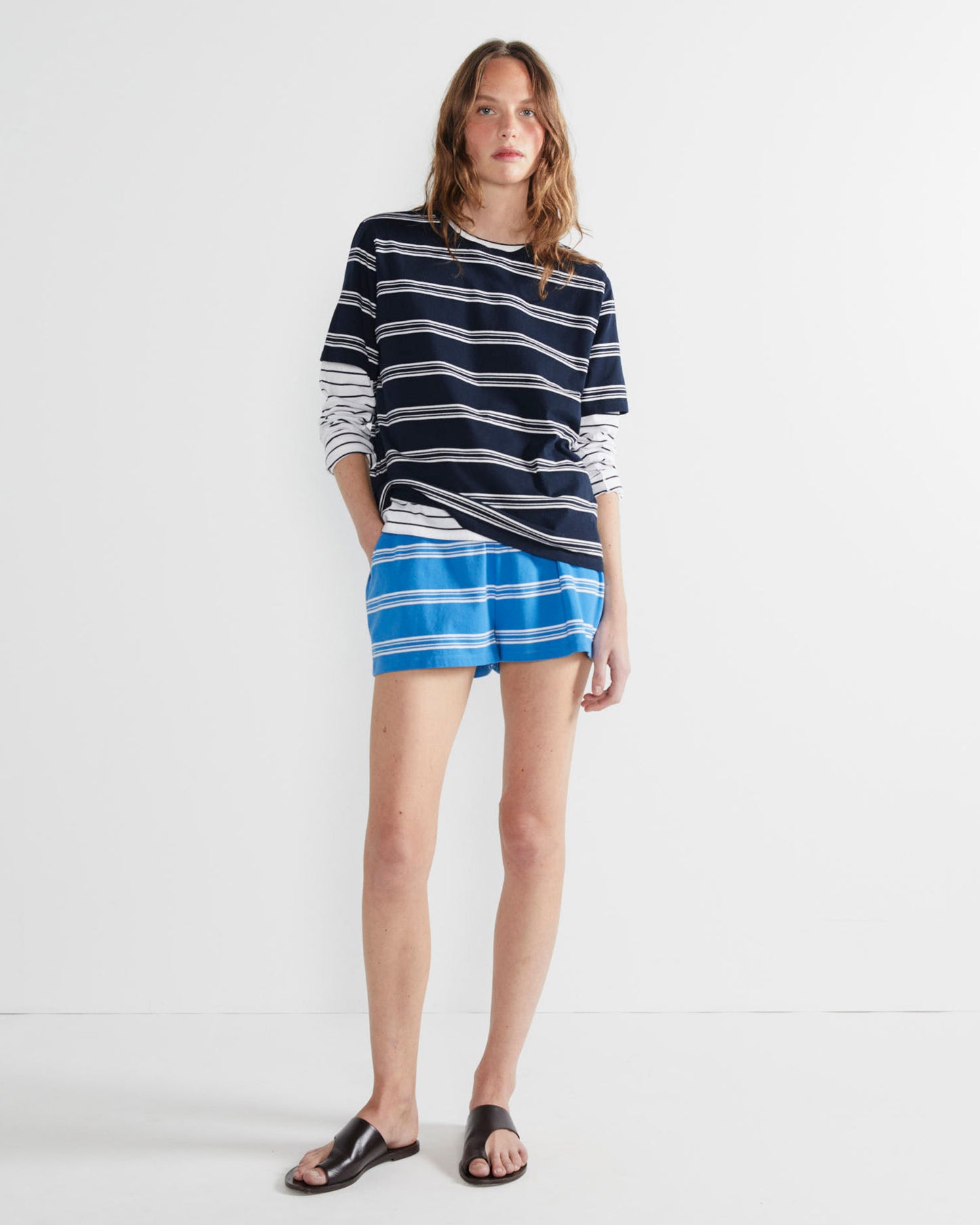 The Modern - Navy/White Mixed Stripe