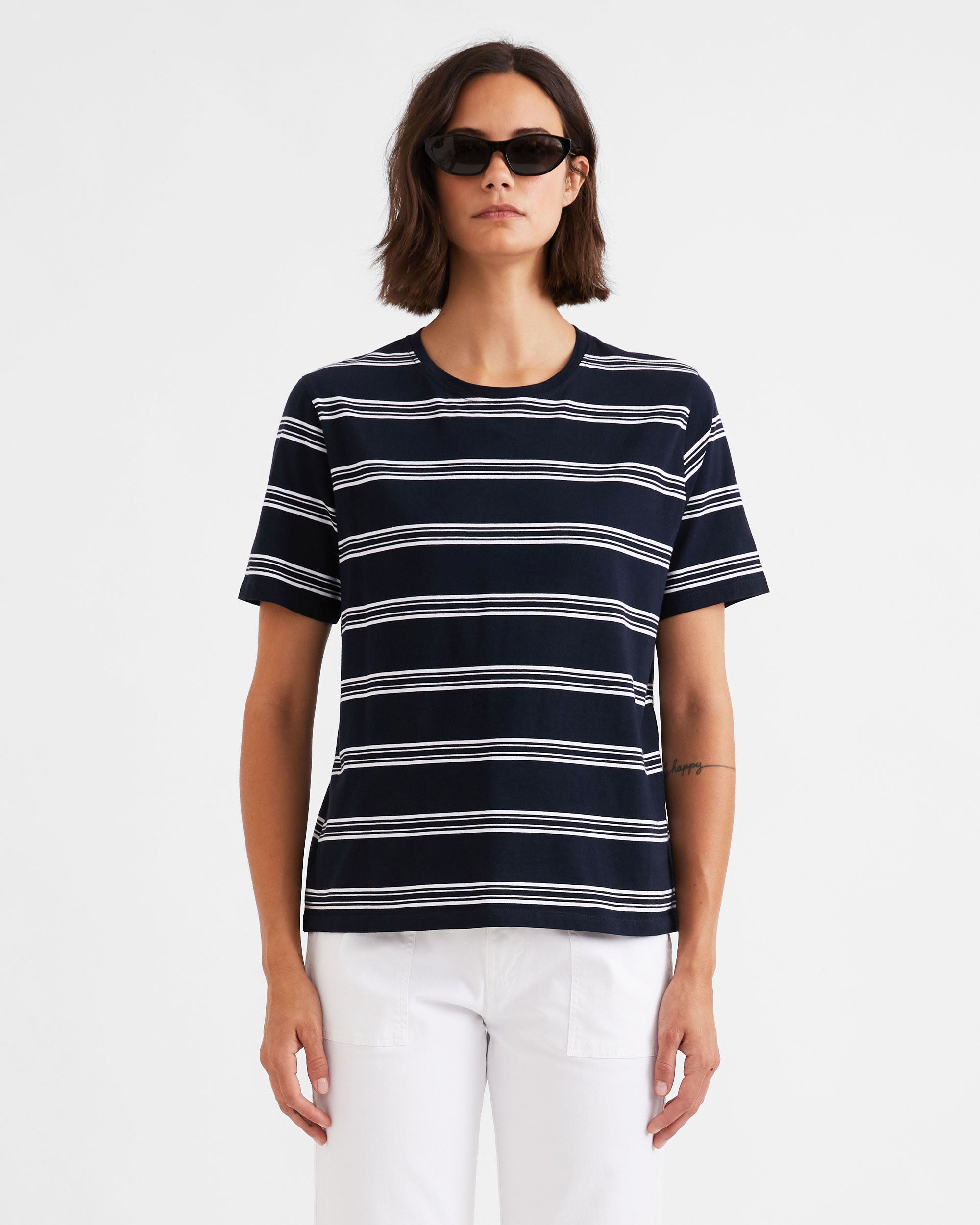 The Modern - Navy/White Mixed Stripe
