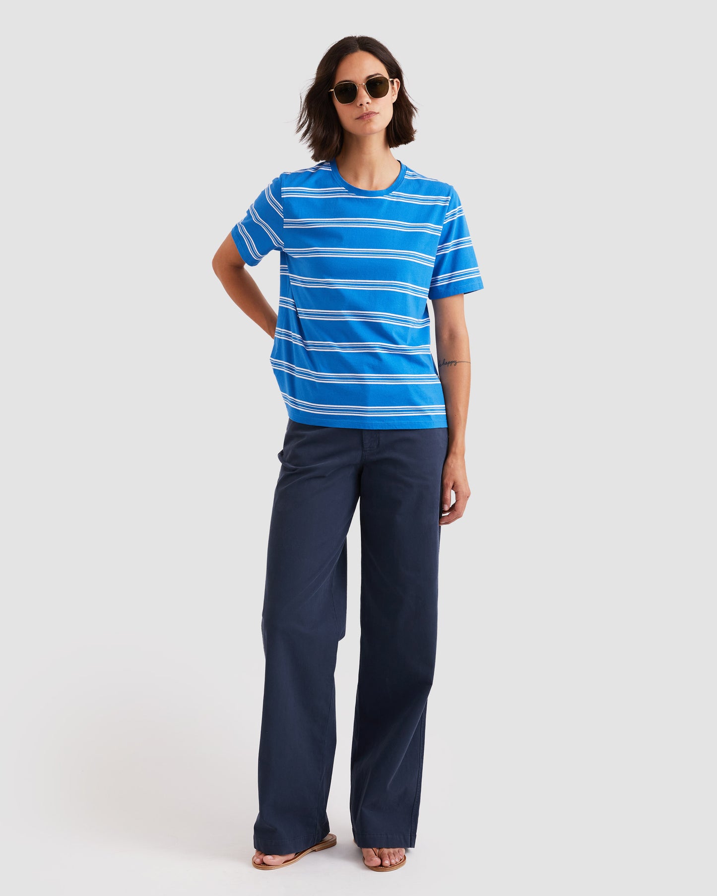 The Modern - Royal/White Mixed Stripe