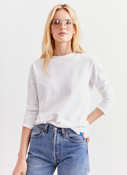 Model wearing The Modern Long - White