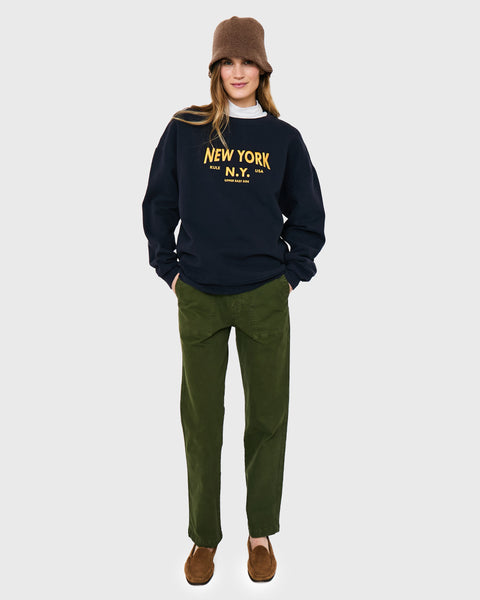 The Oversized New York NY Sweatshirt - Navy